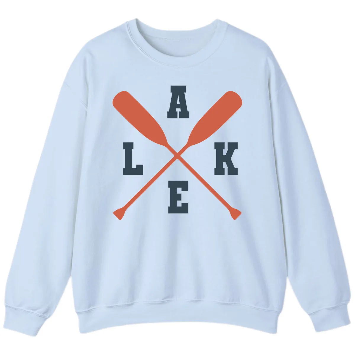 Oar Crossed Lake Life Emblem Sweatshirt in Light Blue
