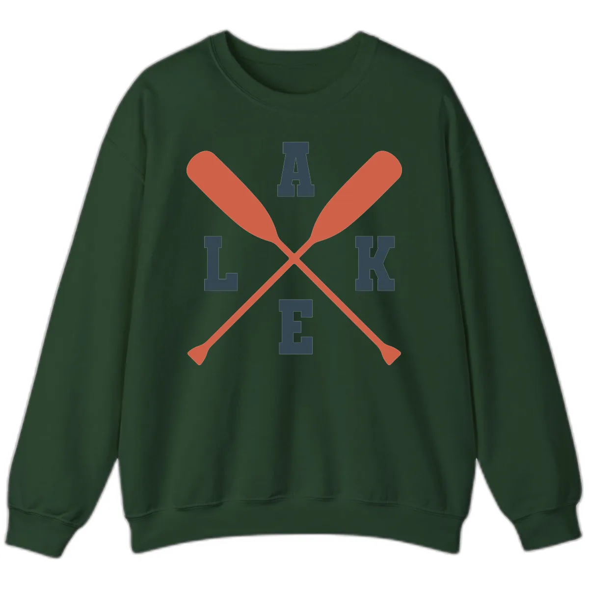 Oar Crossed Lake Life Emblem Sweatshirt in Forest Green