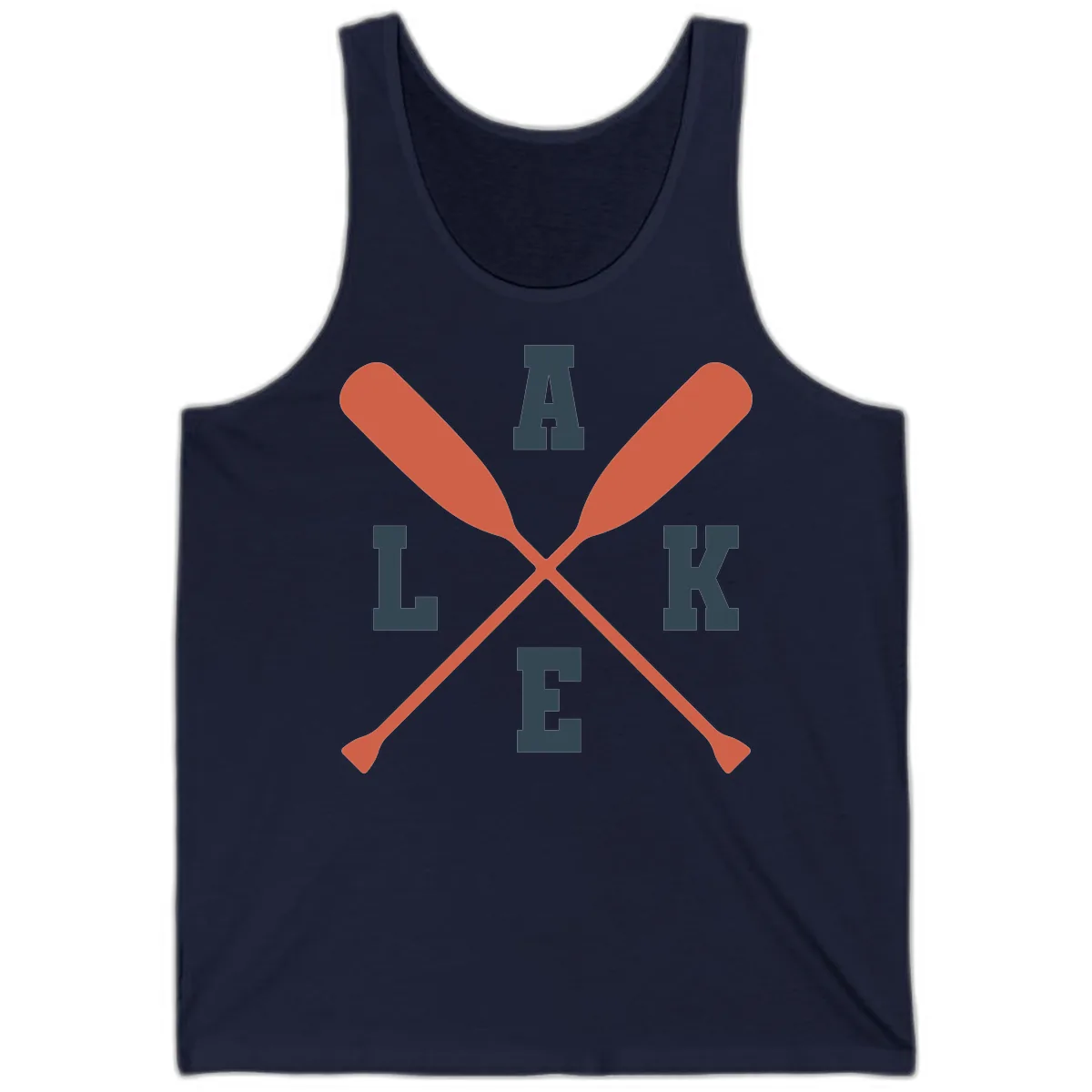 Oar Crossed Lake Life Emblem Tank in Navy