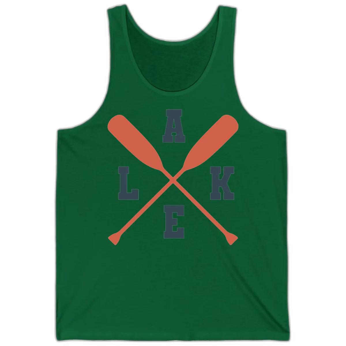Oar Crossed Lake Life Emblem Tank in Kelly