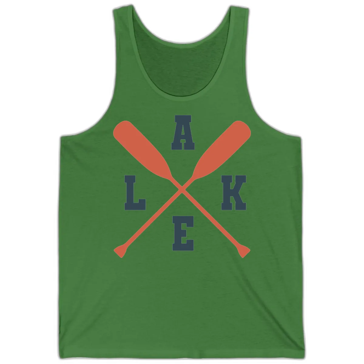 Oar Crossed Lake Life Emblem Tank in Leaf