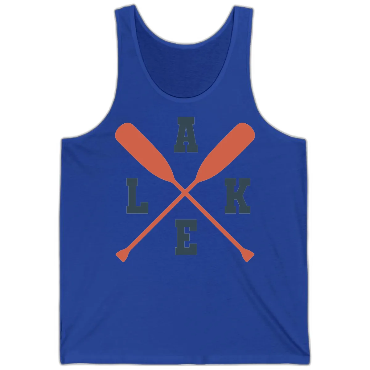 Oar Crossed Lake Life Emblem Tank in True Royal