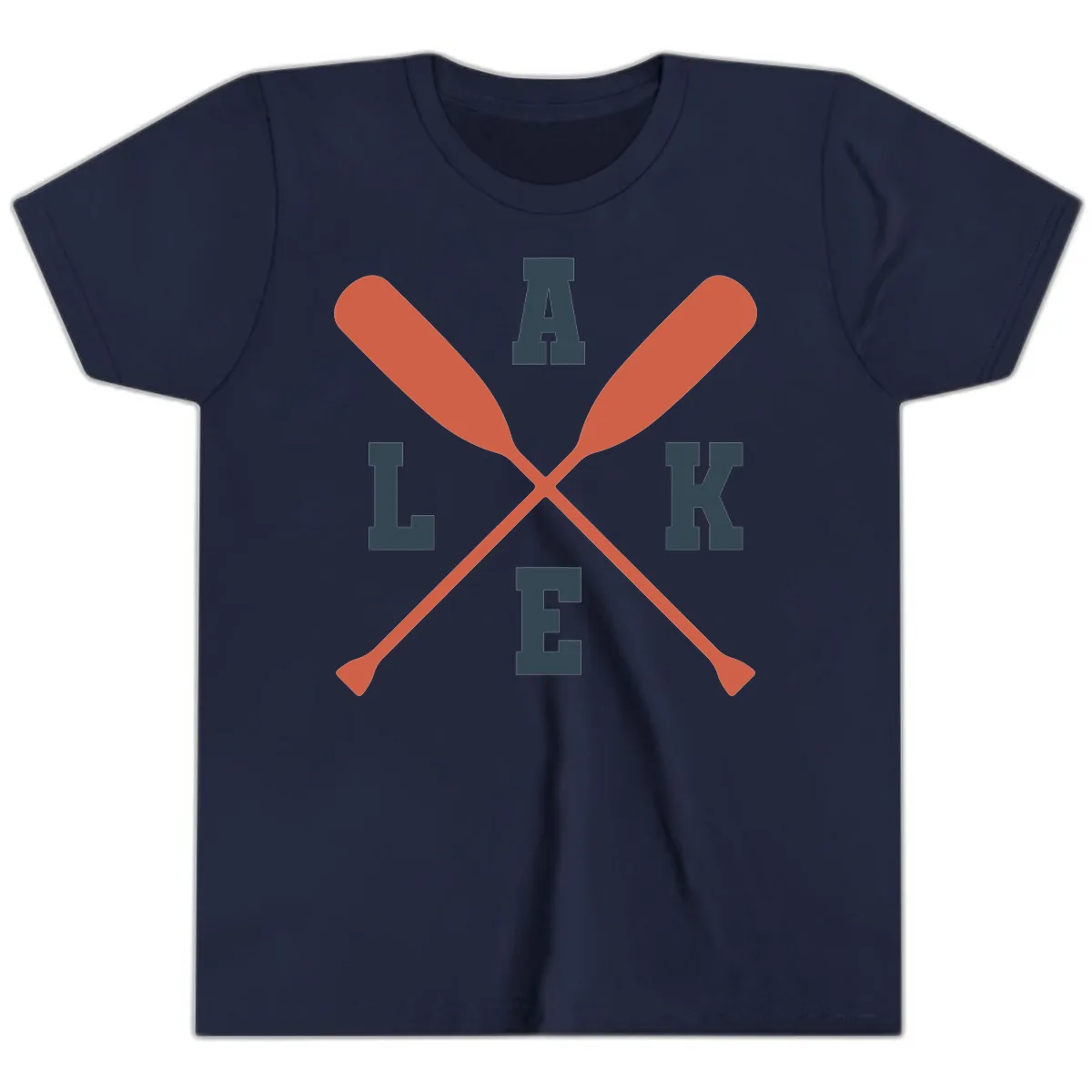 Oar Crossed Lake Life Emblem Youth T-Shirt in Navy
