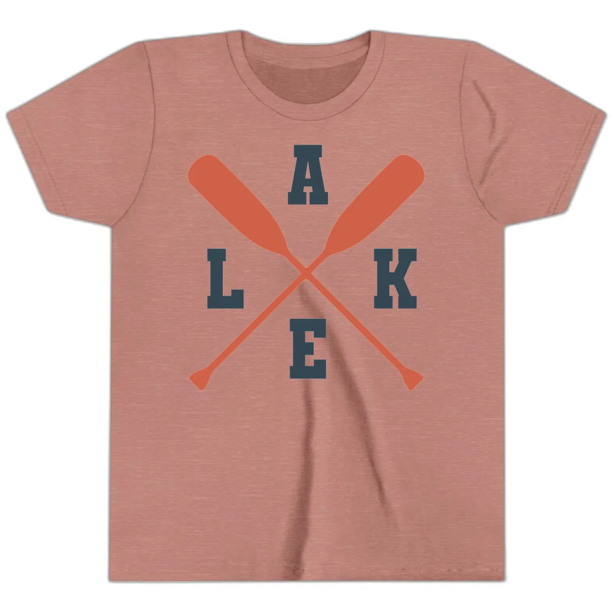 Oar Crossed Lake Life Emblem Youth T-Shirt in Heather Mauve