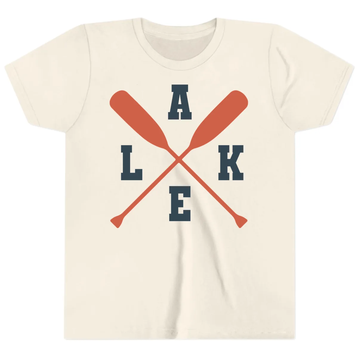 Oar Crossed Lake Life Emblem Youth T-Shirt in Natural