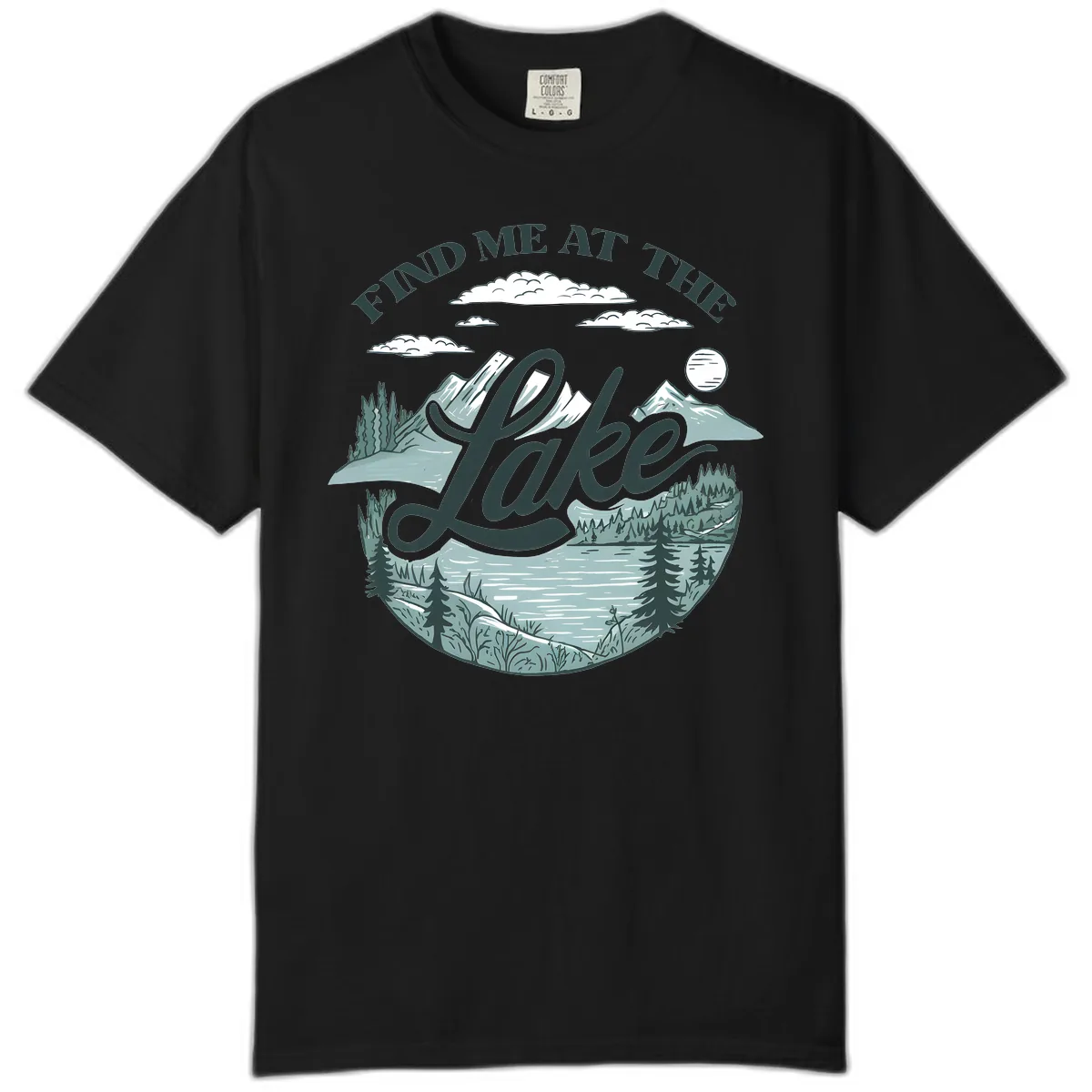 Find Me At The Lake Scenic Design Comfort Color in Black