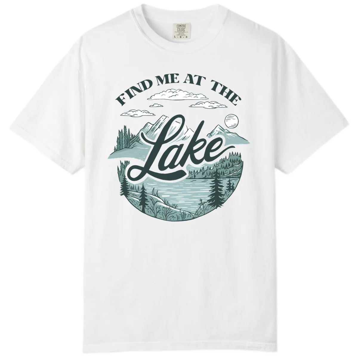 Find Me At The Lake Scenic Design Comfort Color in White