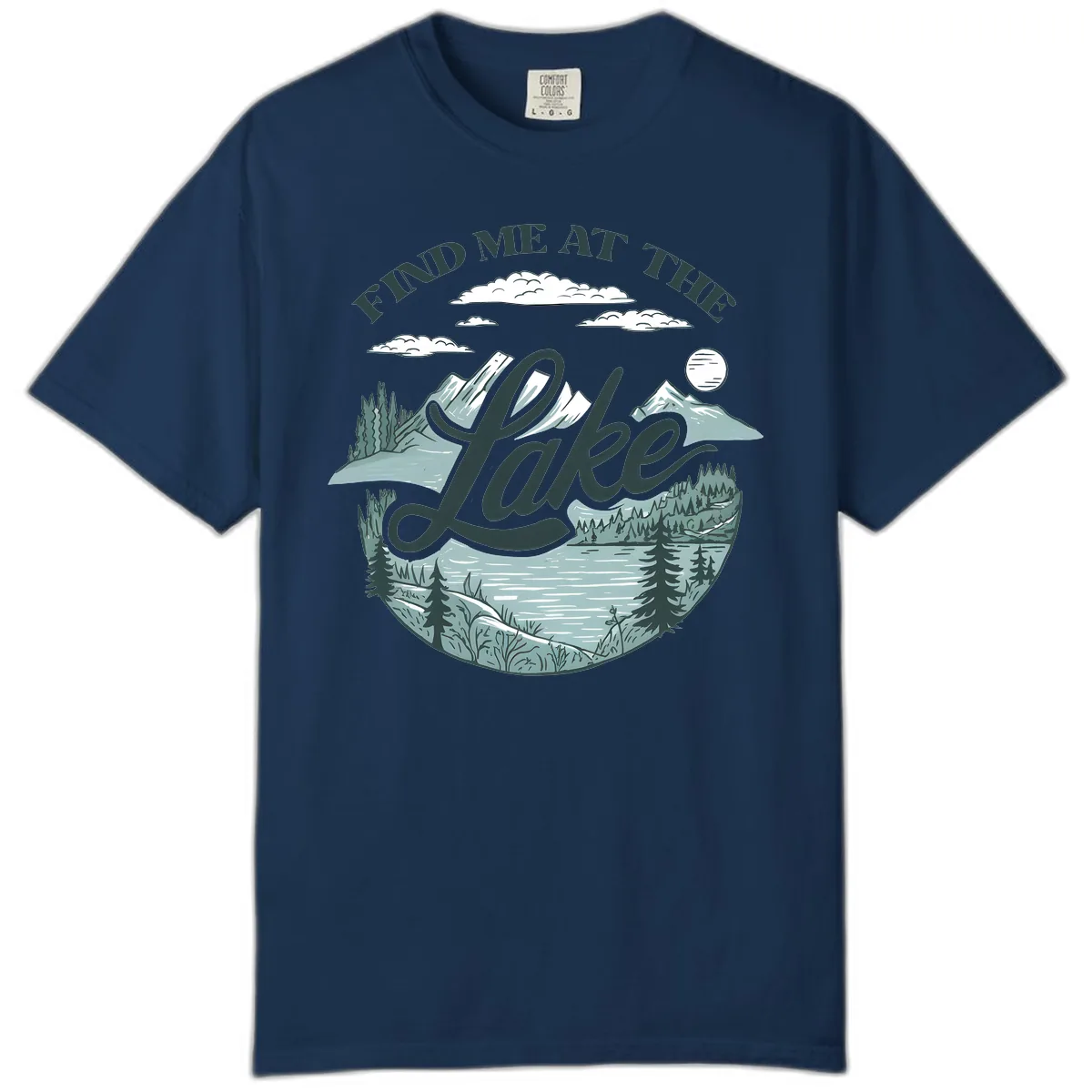 Find Me At The Lake Scenic Design Comfort Color in Navy