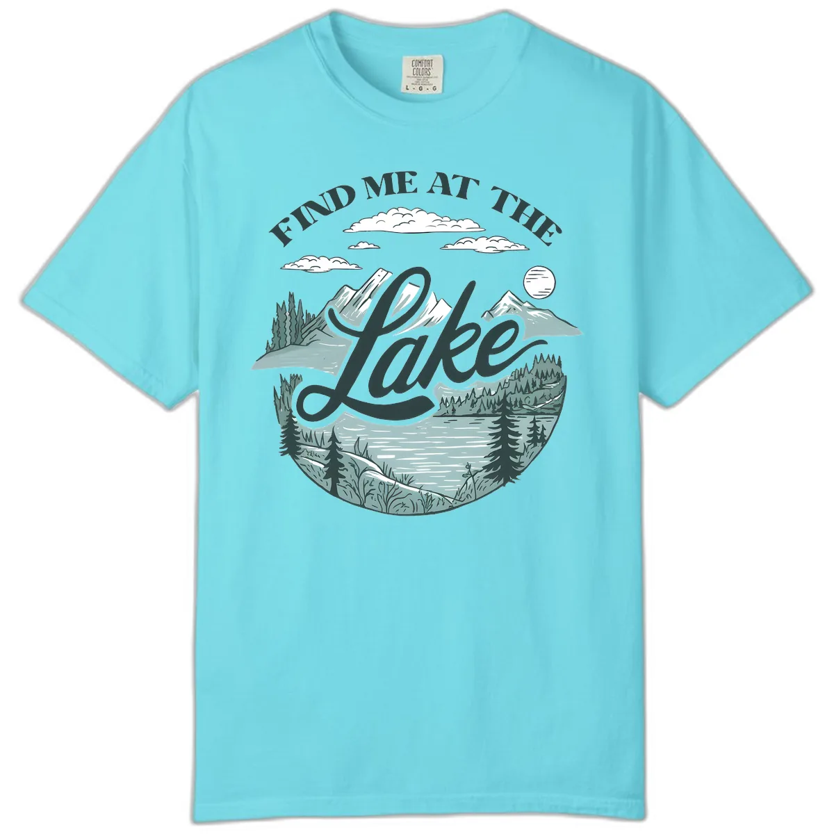 Find Me At The Lake Scenic Design Comfort Color in Lagoon Blue