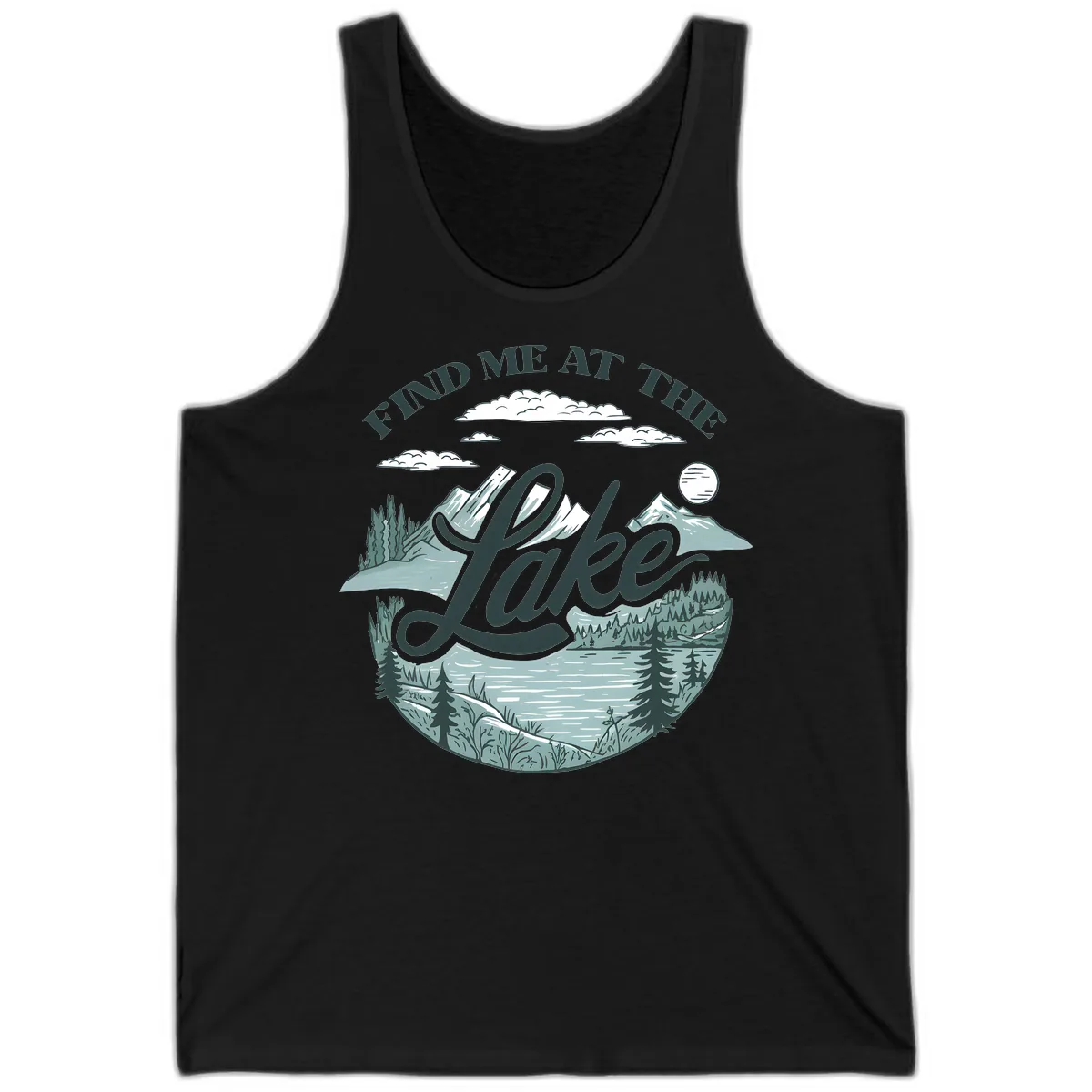 Find Me At The Lake Scenic Design Tank in Black