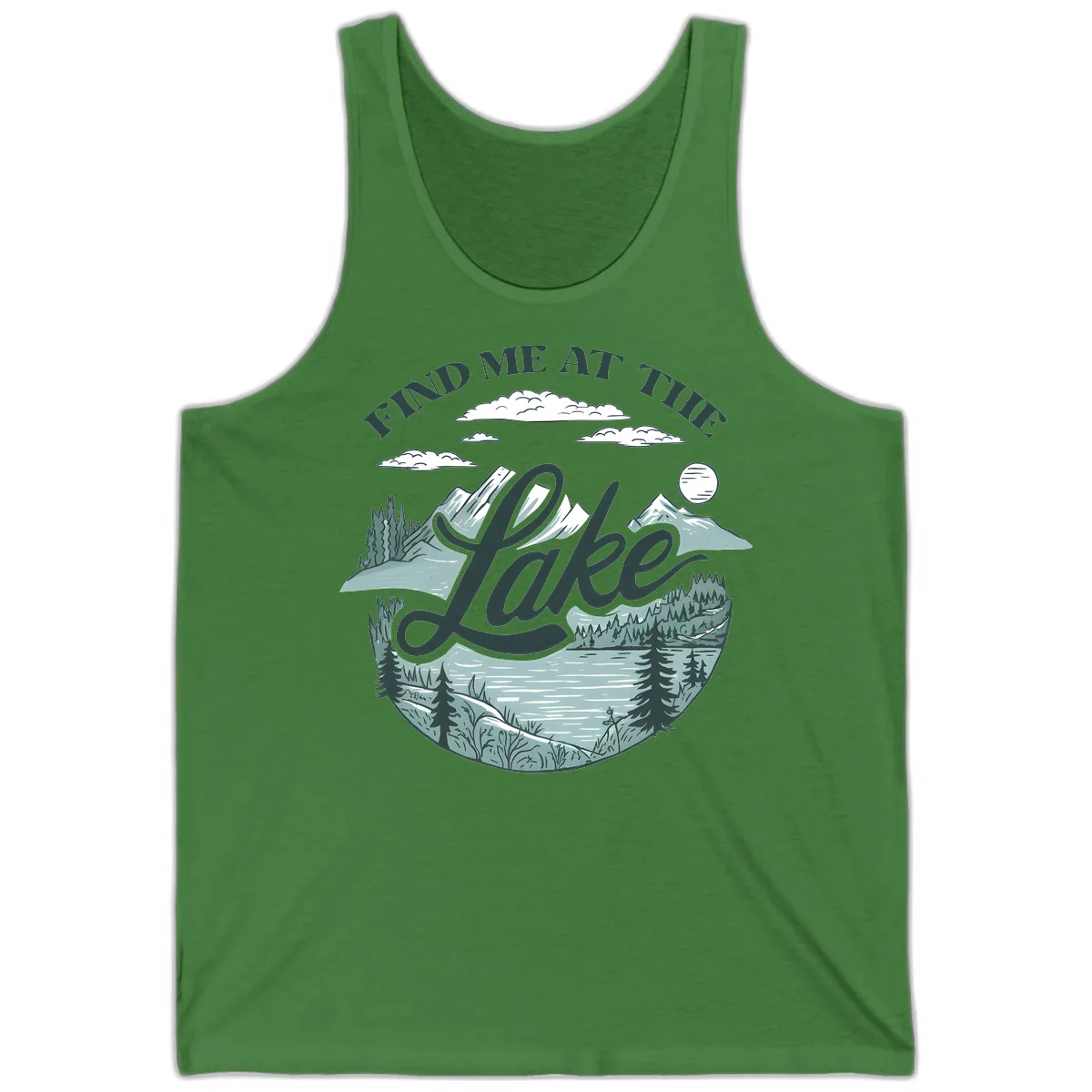Find Me At The Lake Scenic Design Tank in Leaf