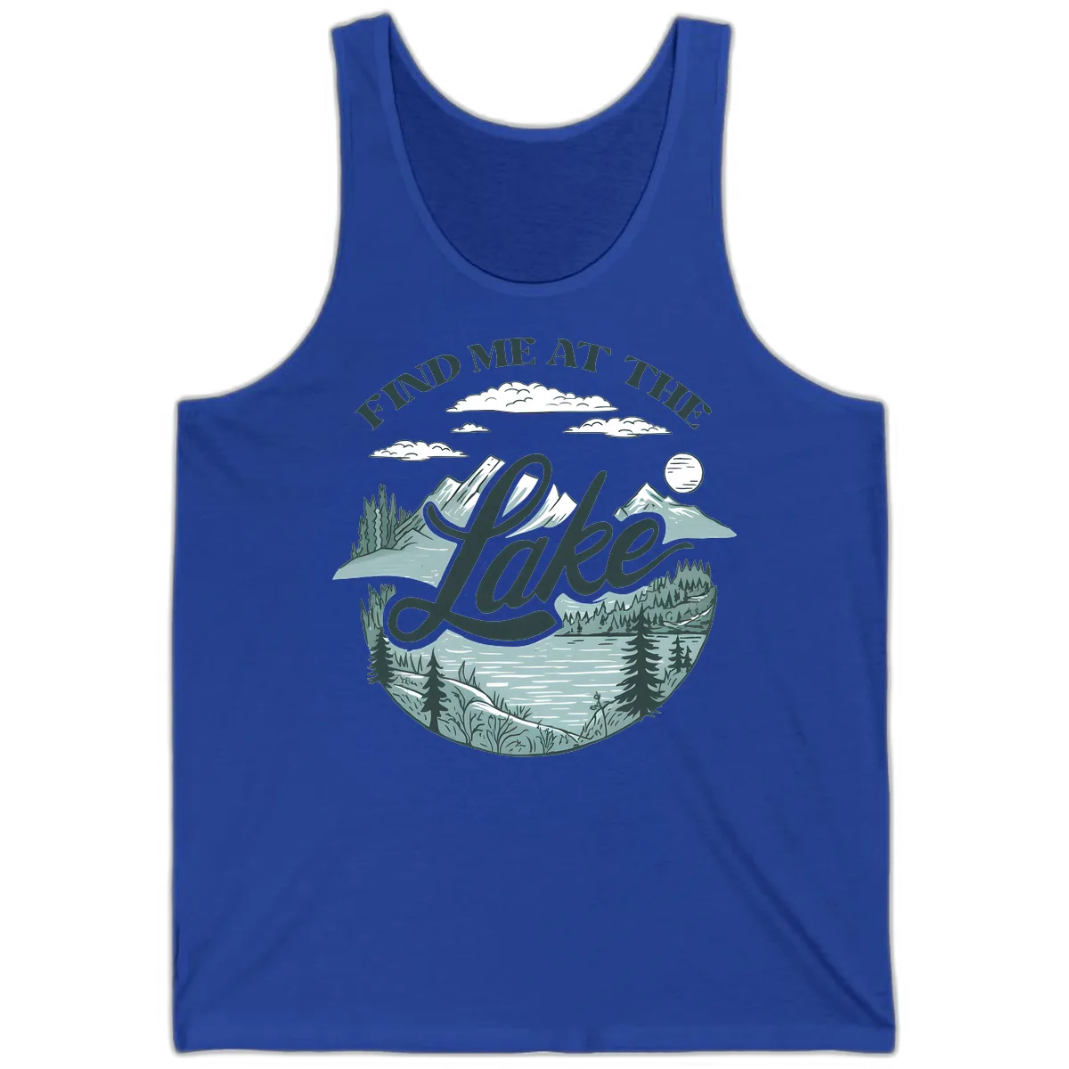 Find Me At The Lake Scenic Design Tank in True Royal