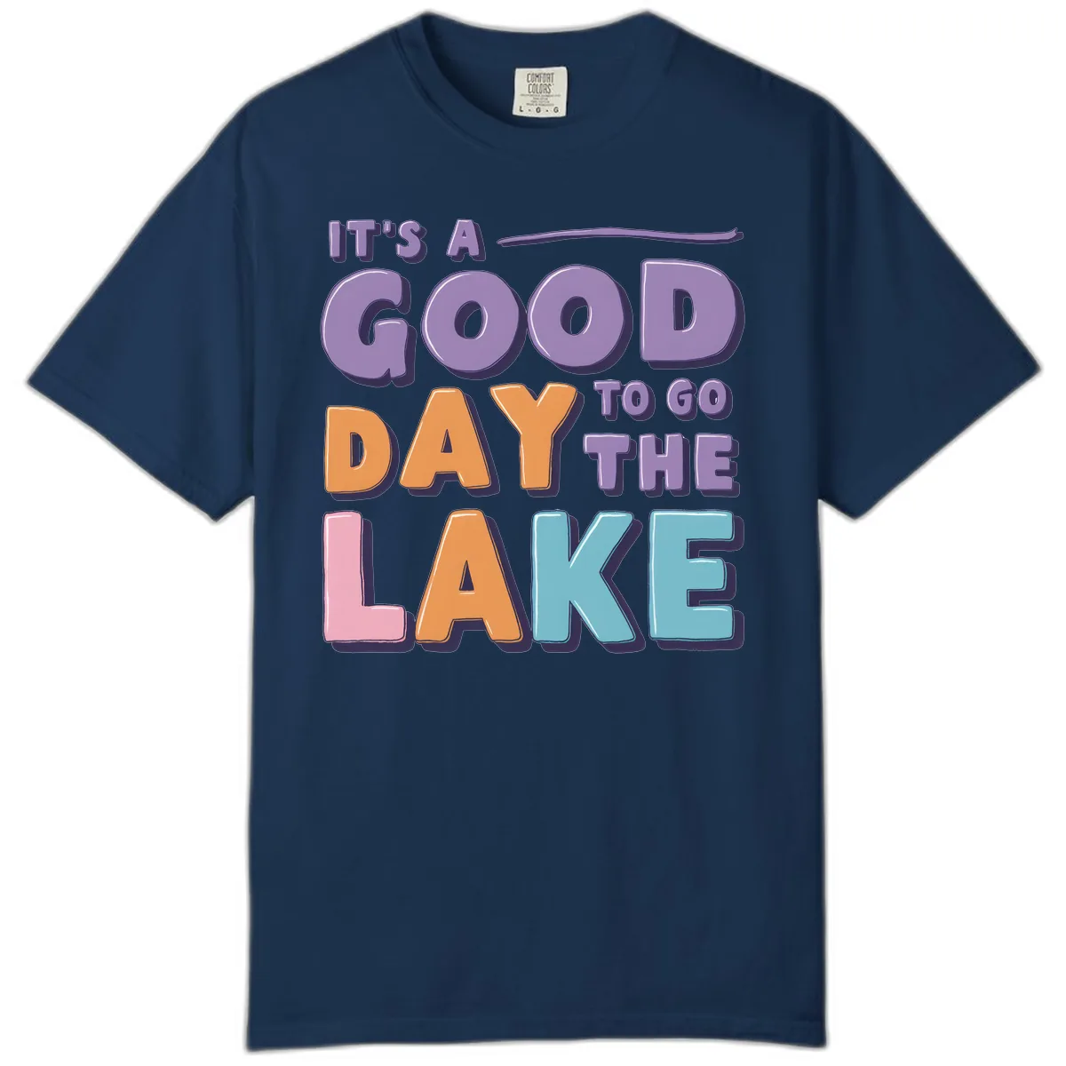 It's A Good Day To Go To The Lake Comfort Color in Navy
