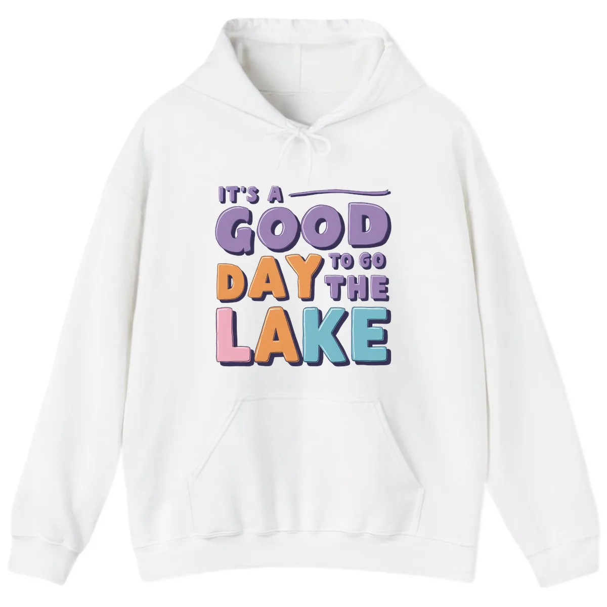 It's A Good Day To Go To The Lake Hoodie in White