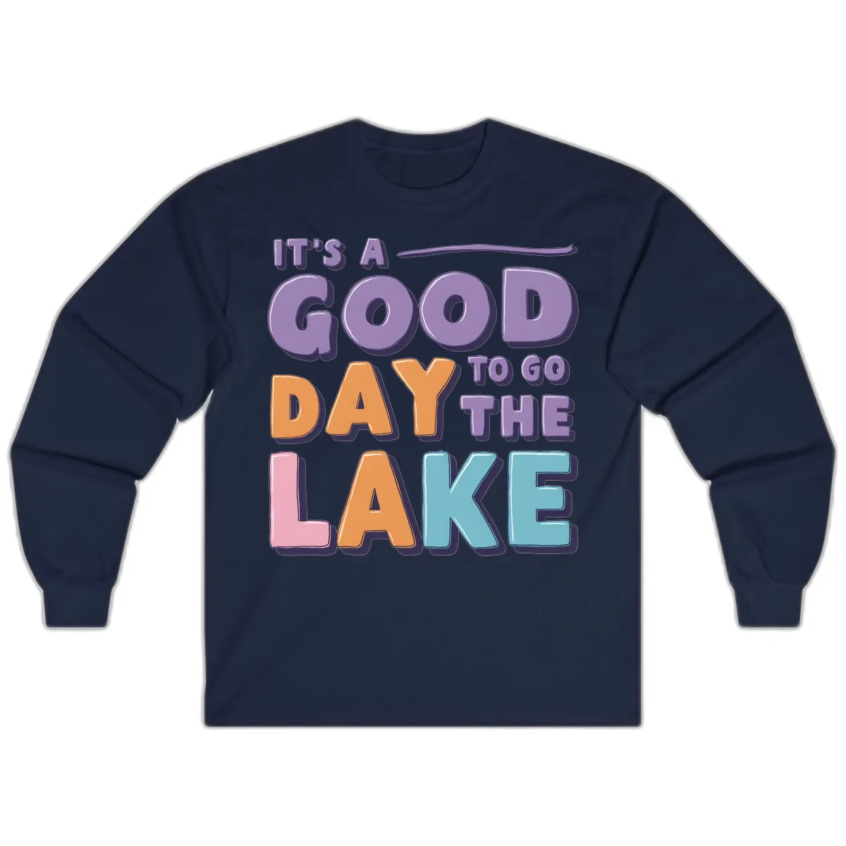 It's A Good Day To Go To The Lake Long Sleeve in Navy