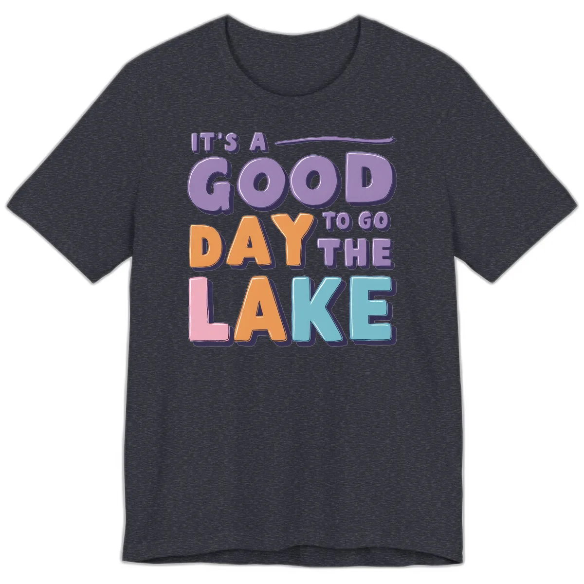 It's A Good Day To Go To The Lake Premium T-Shirt in Heather Navy