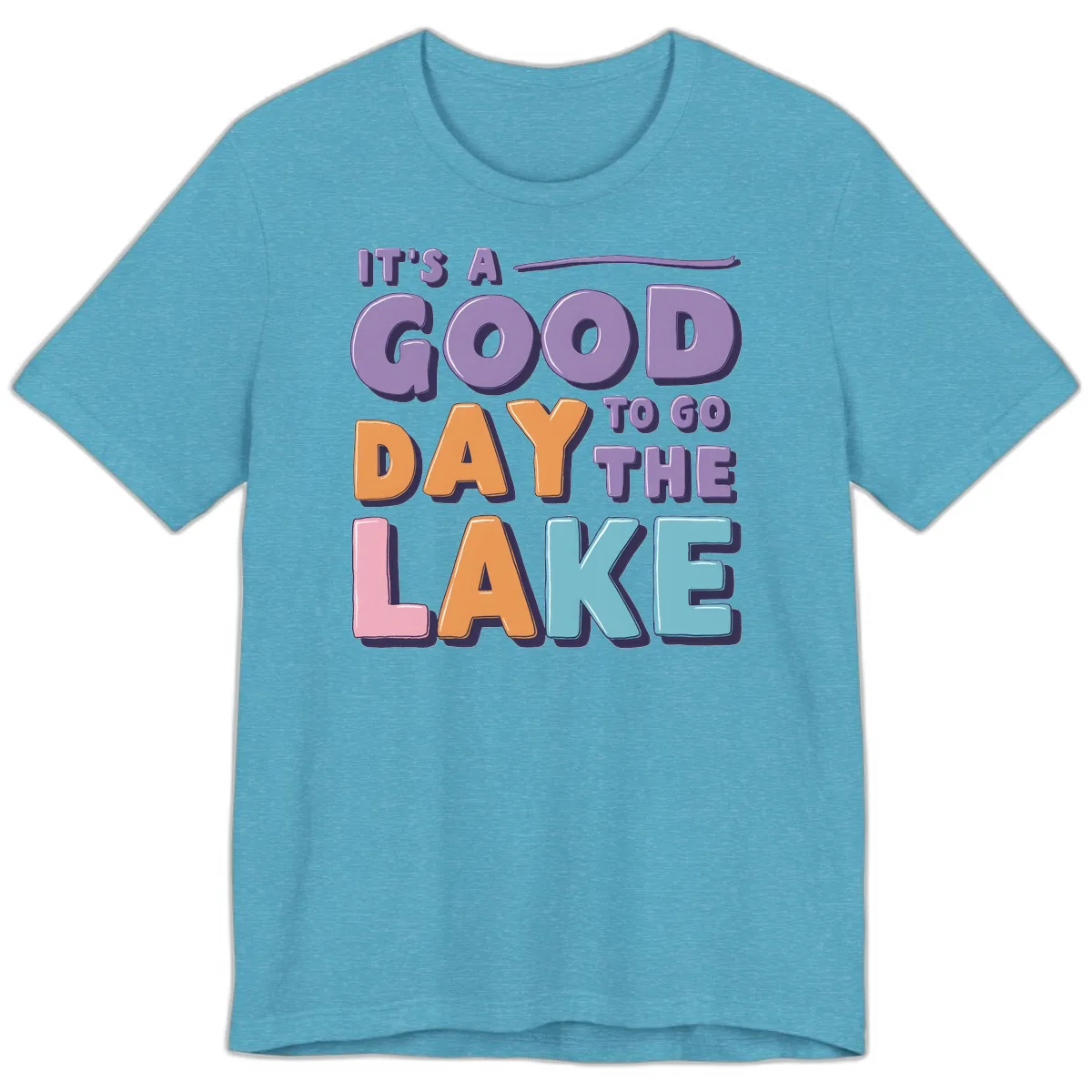 It's A Good Day To Go To The Lake Premium T-Shirt in Heather Aqua