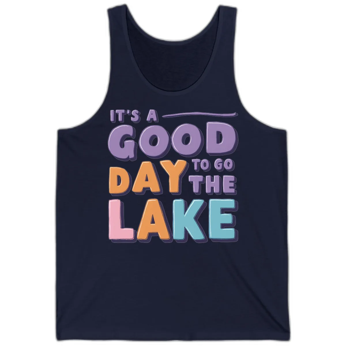 It's A Good Day To Go To The Lake Tank in Navy