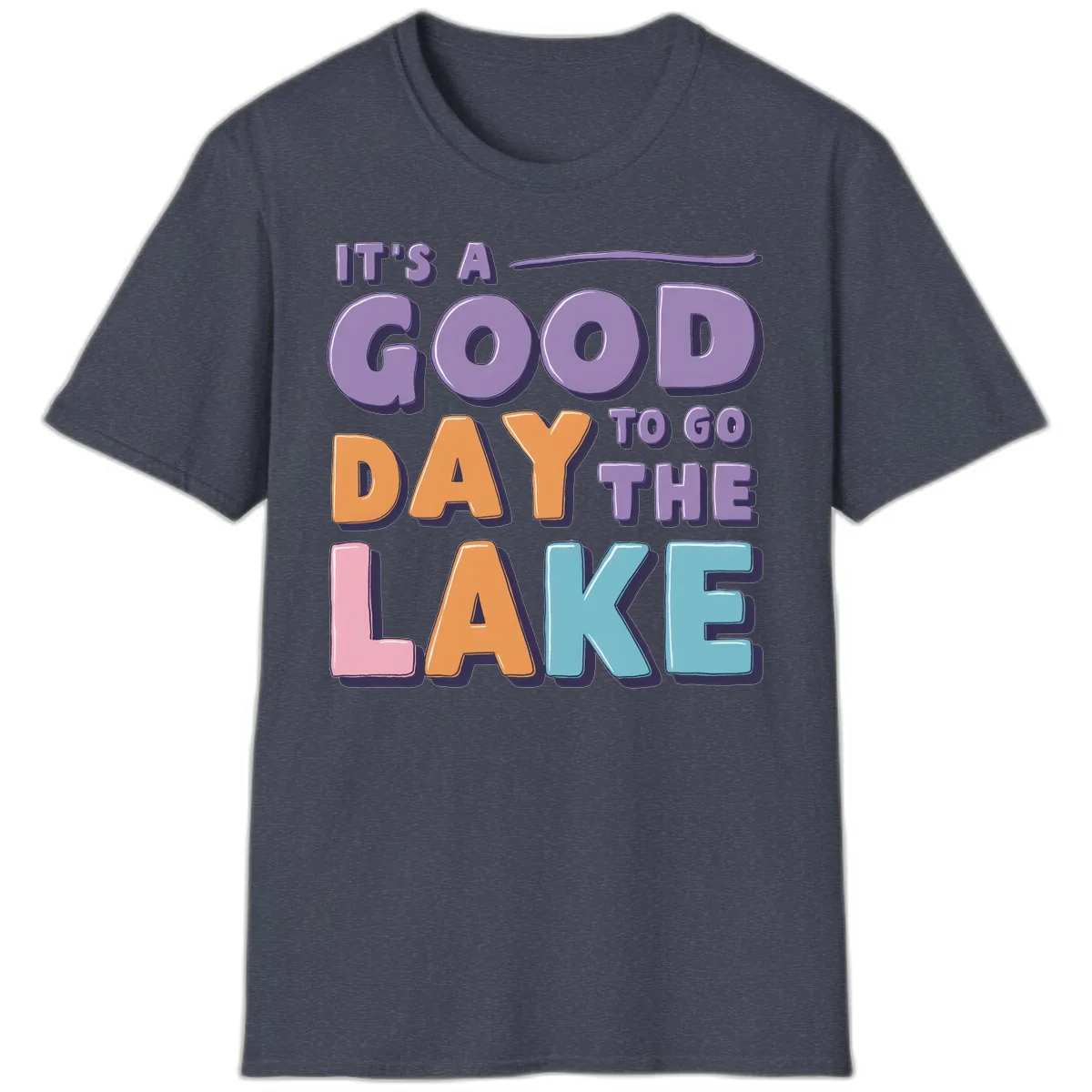 It's A Good Day To Go To The Lake T-Shirt in Heather Navy