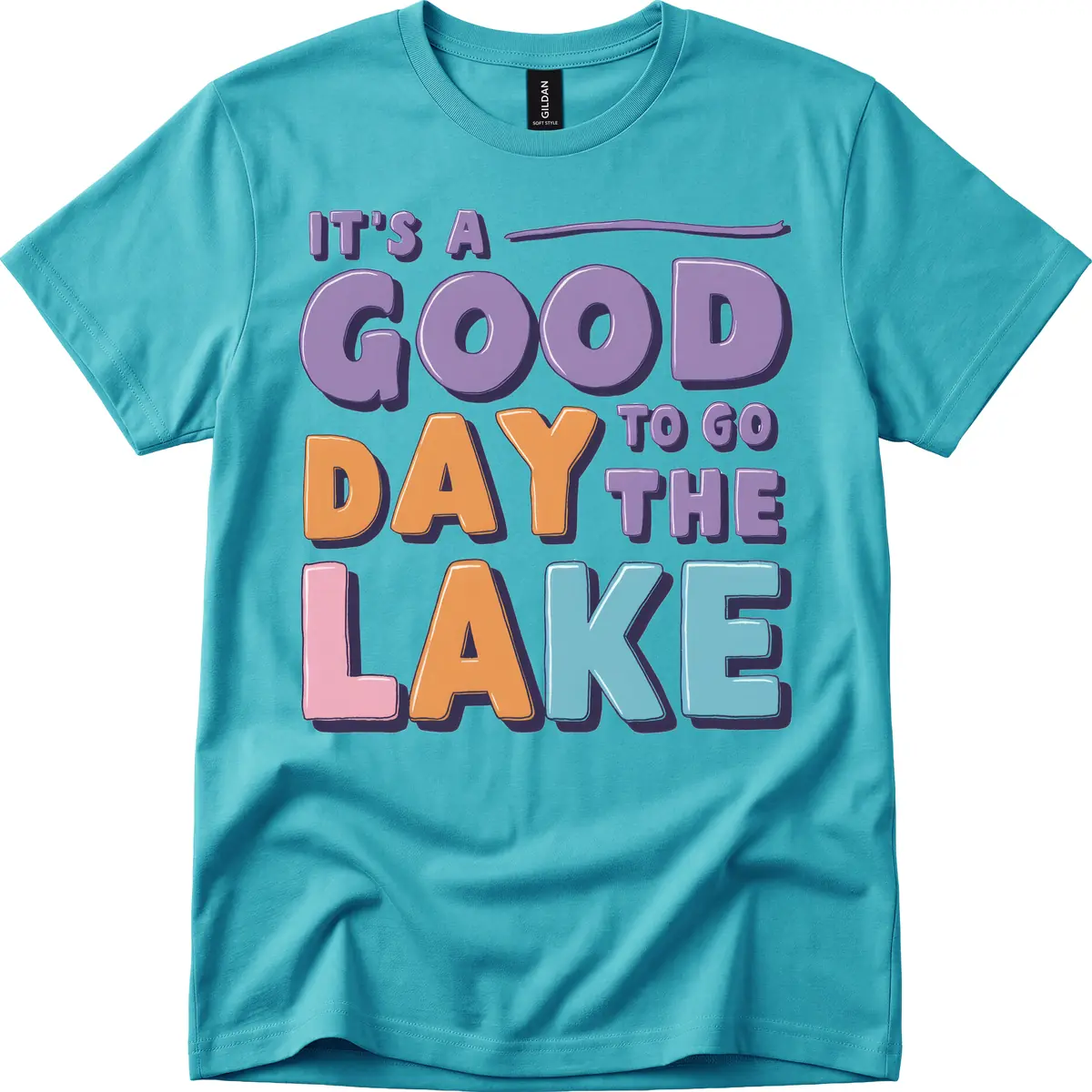 It's A Good Day To Go To The Lake T-Shirt in Tropical Blue