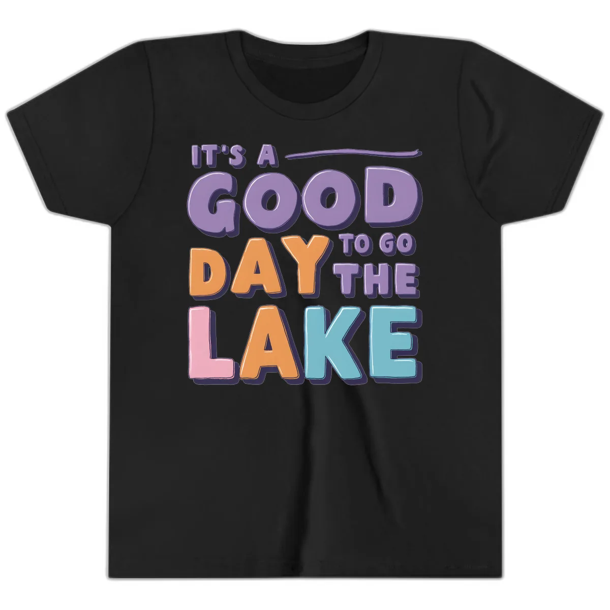 It's A Good Day To Go To The Lake Youth T-Shirt in Black