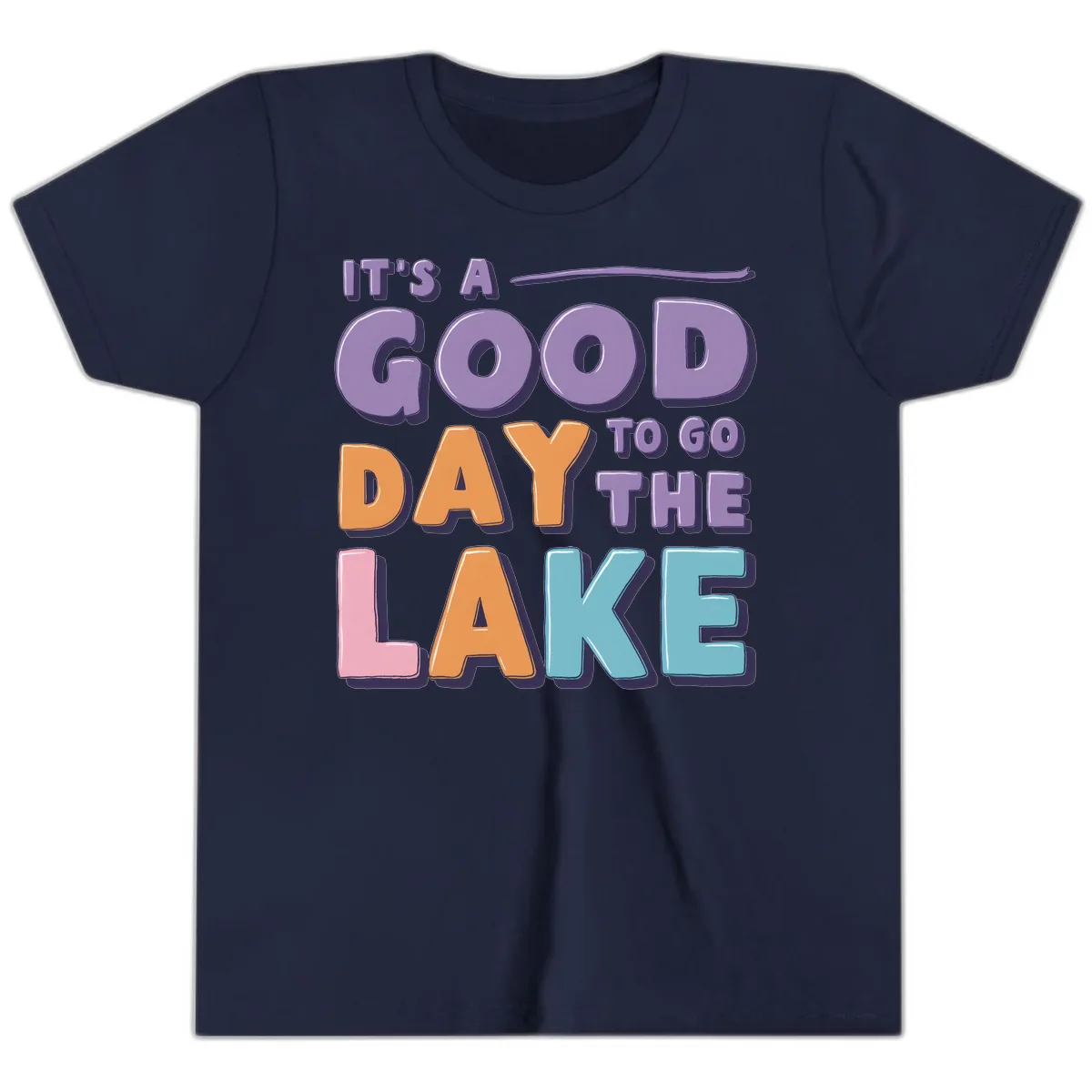 It's A Good Day To Go To The Lake Youth T-Shirt in Navy