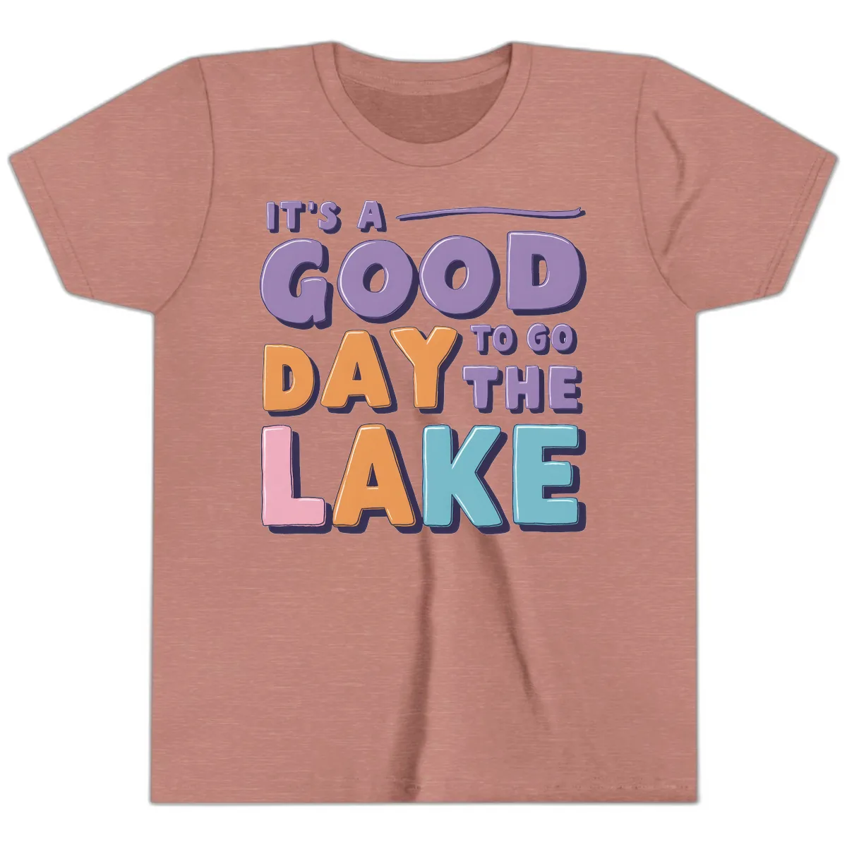 It's A Good Day To Go To The Lake Youth T-Shirt in Heather Mauve
