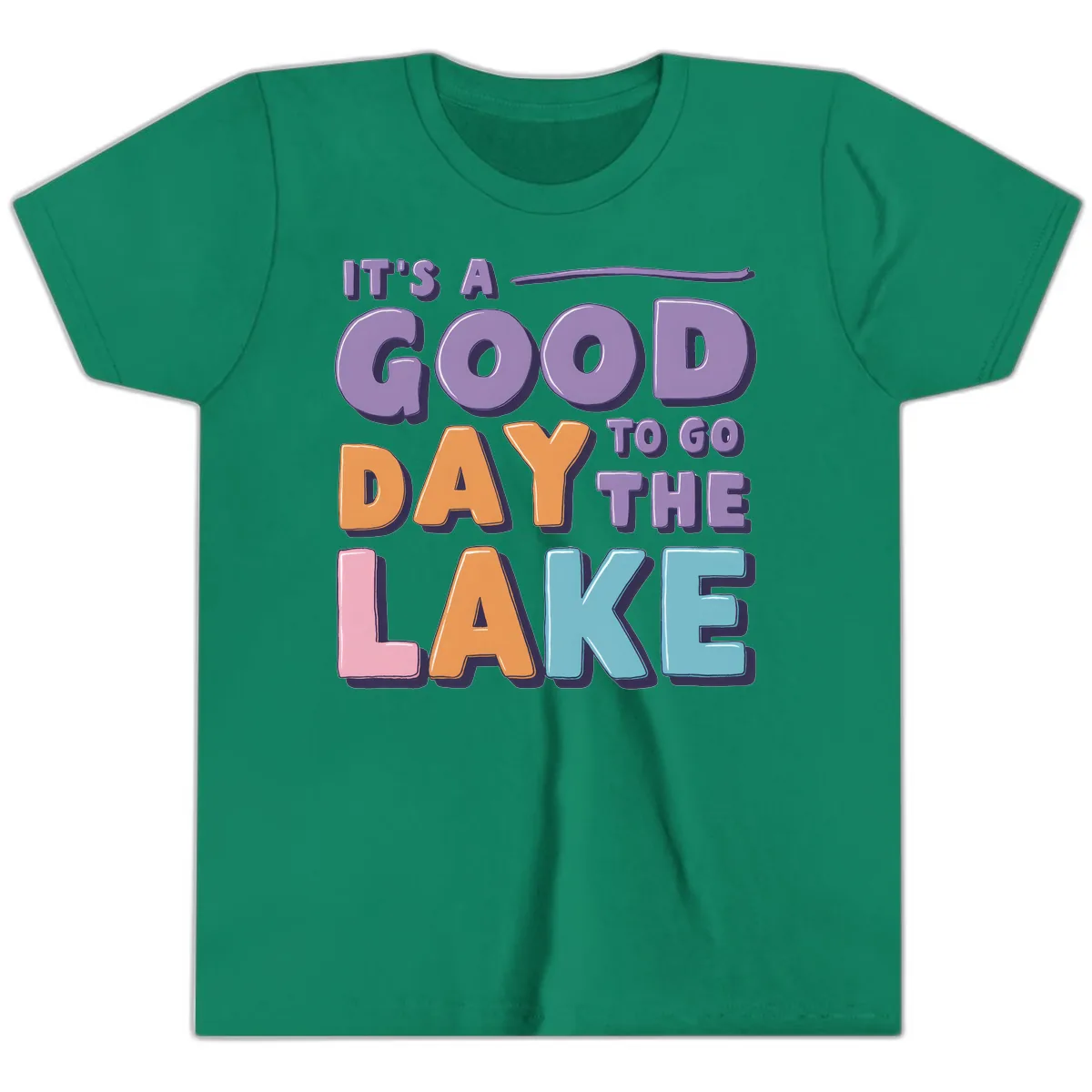 It's A Good Day To Go To The Lake Youth T-Shirt in Kelly