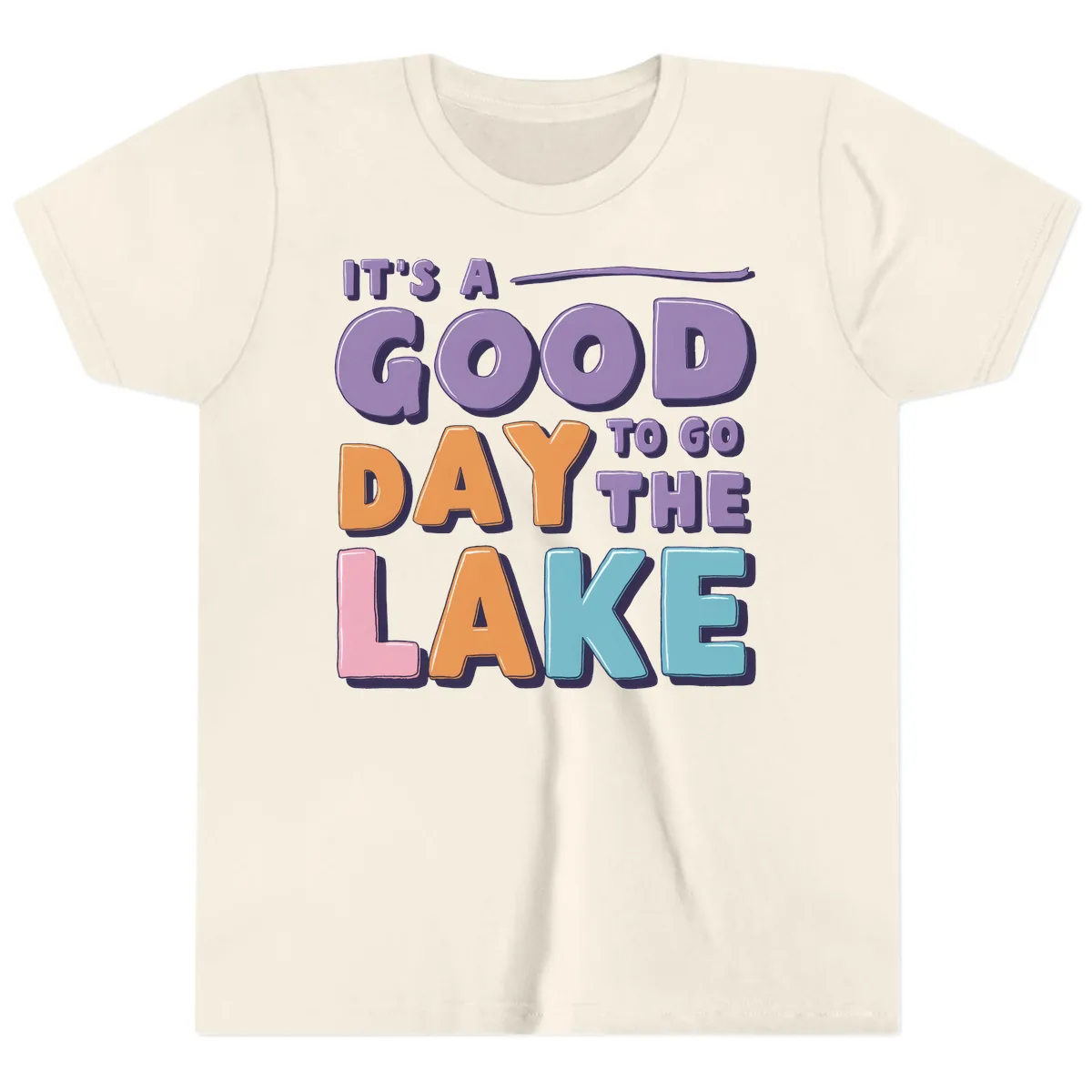 It's A Good Day To Go To The Lake Youth T-Shirt in Natural
