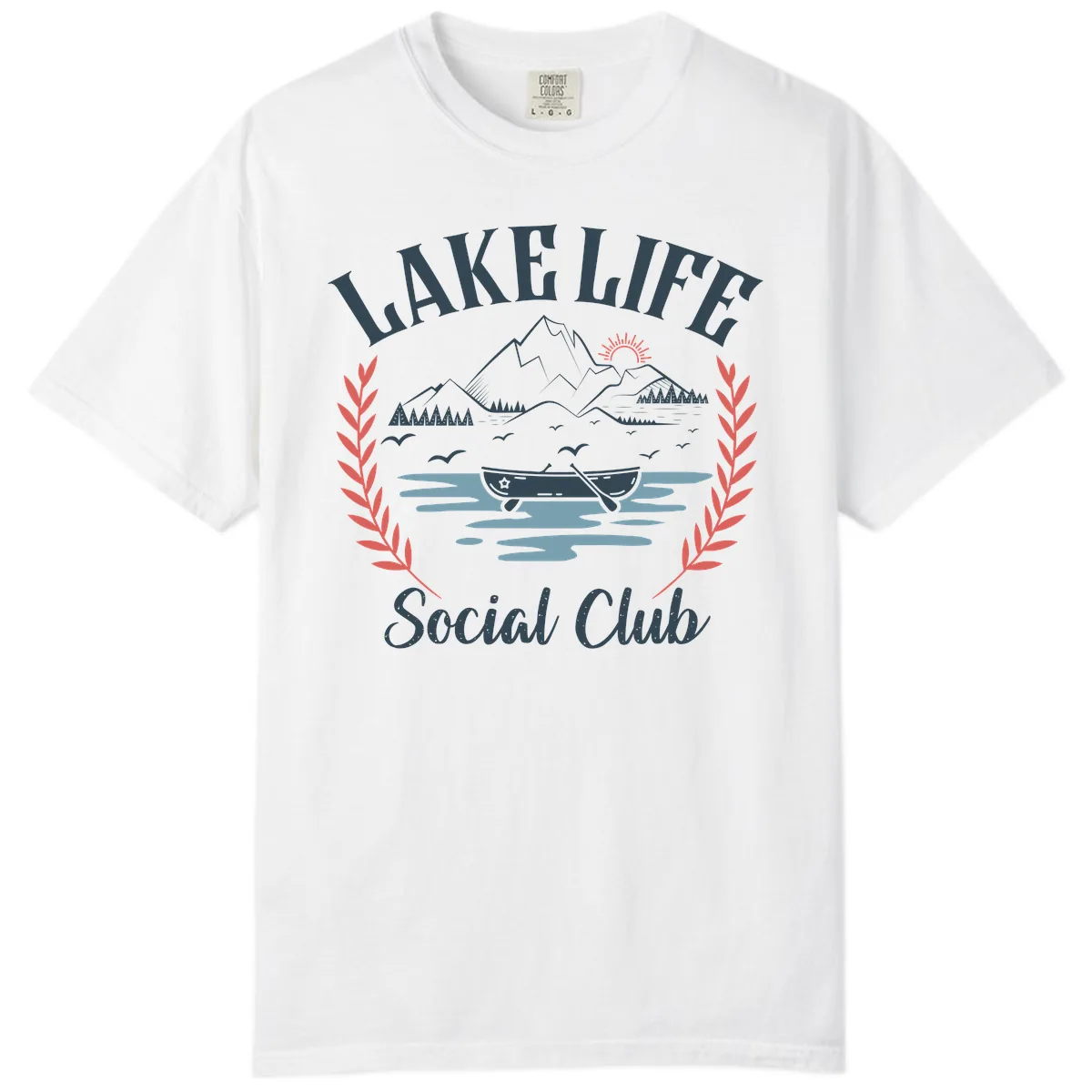 Lake Life Social Club Design Comfort Color in White