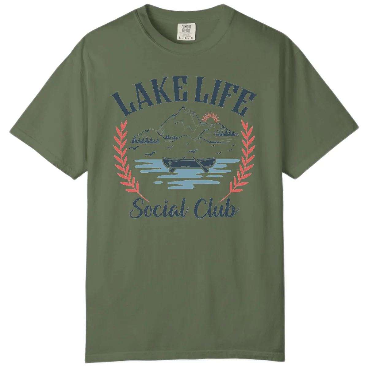 Lake Life Social Club Design Comfort Color in Sage