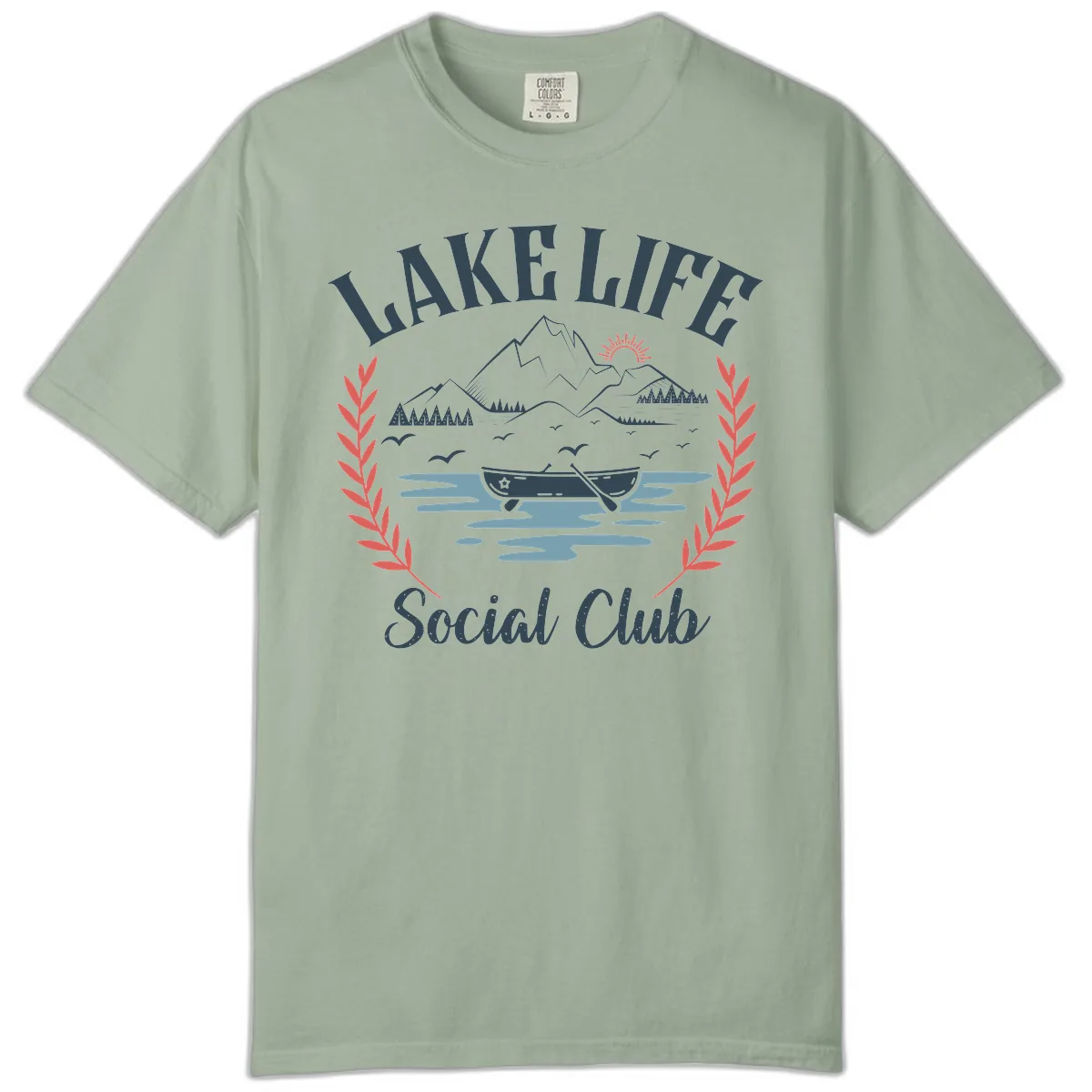 Lake Life Social Club Design Comfort Color in Bay
