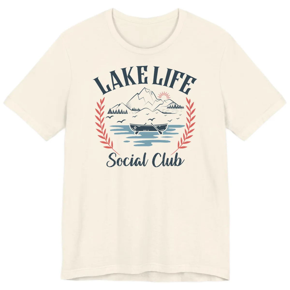 Lake Life Social Club Design Premium T-Shirt in Natural