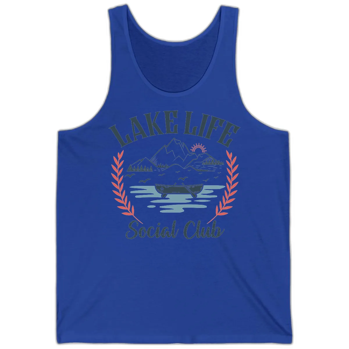 Lake Life Social Club Design Tank in True Royal