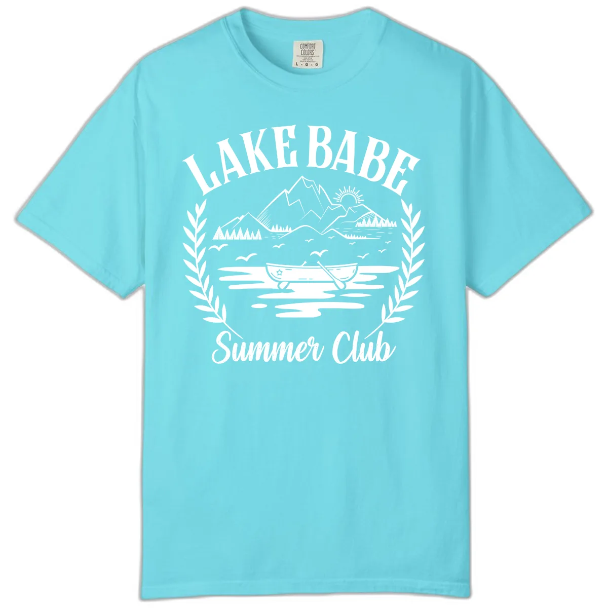 Lake Babe Summer Club Design Comfort Color in Lagoon Blue