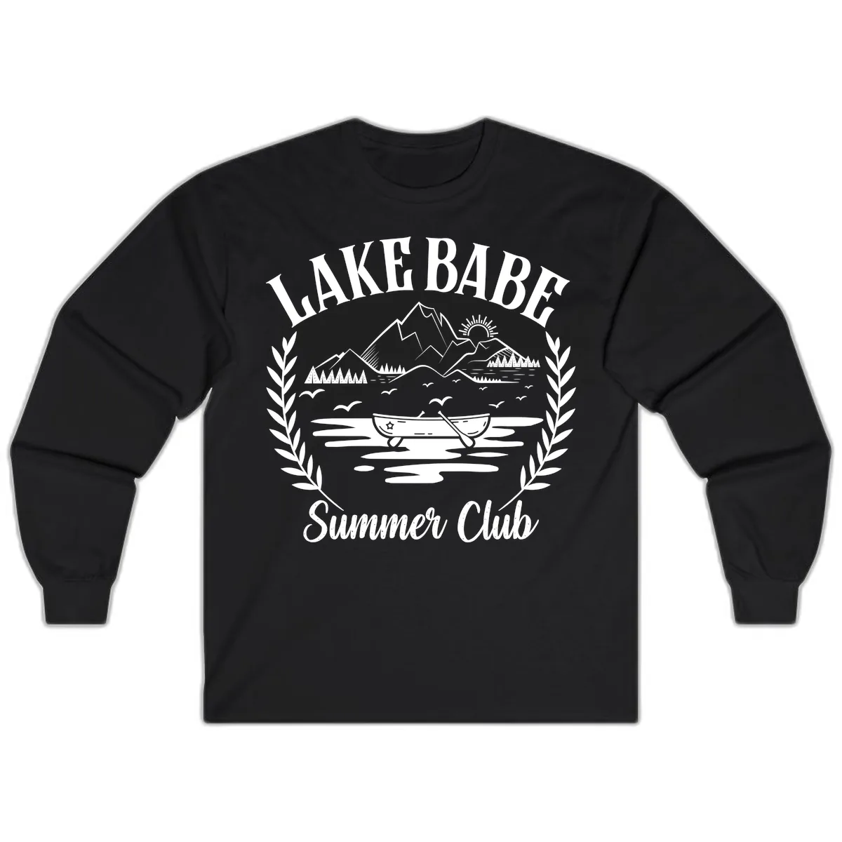 Lake Babe Summer Club Design Long Sleeve in Black