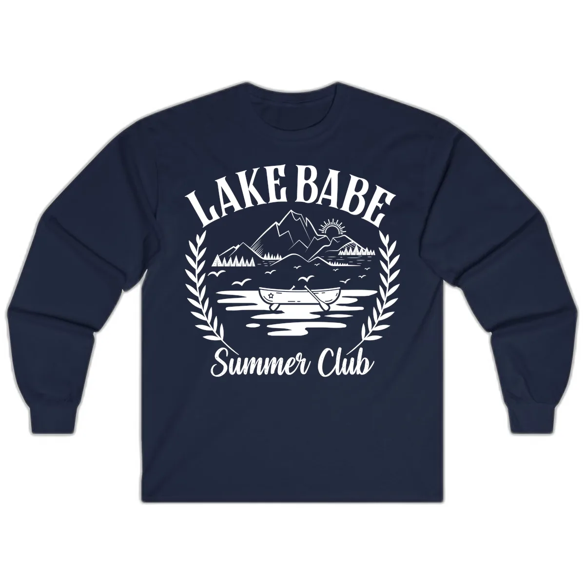 Lake Babe Summer Club Design Long Sleeve in Navy