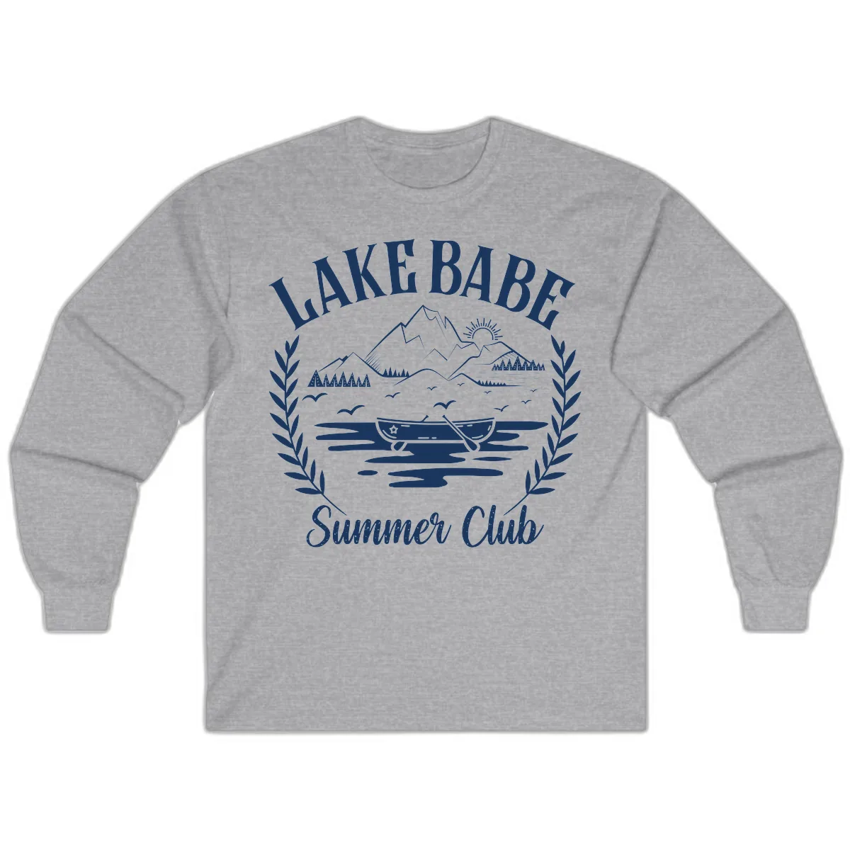 Lake Babe Summer Club Design Long Sleeve in Sport Grey