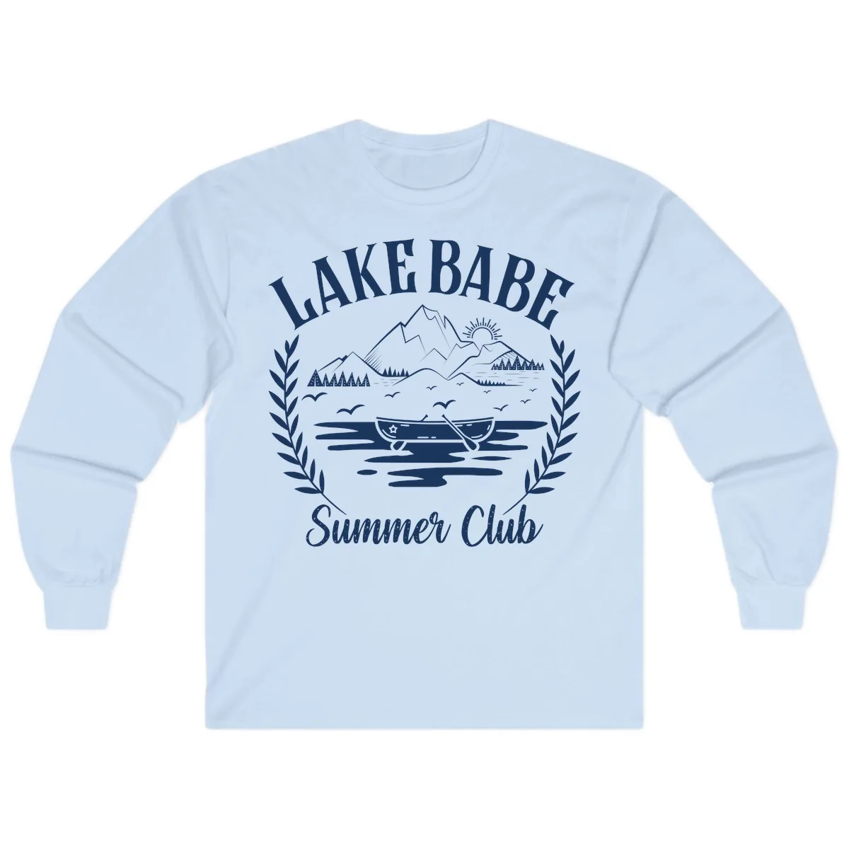 Lake Babe Summer Club Design Long Sleeve in Light Blue