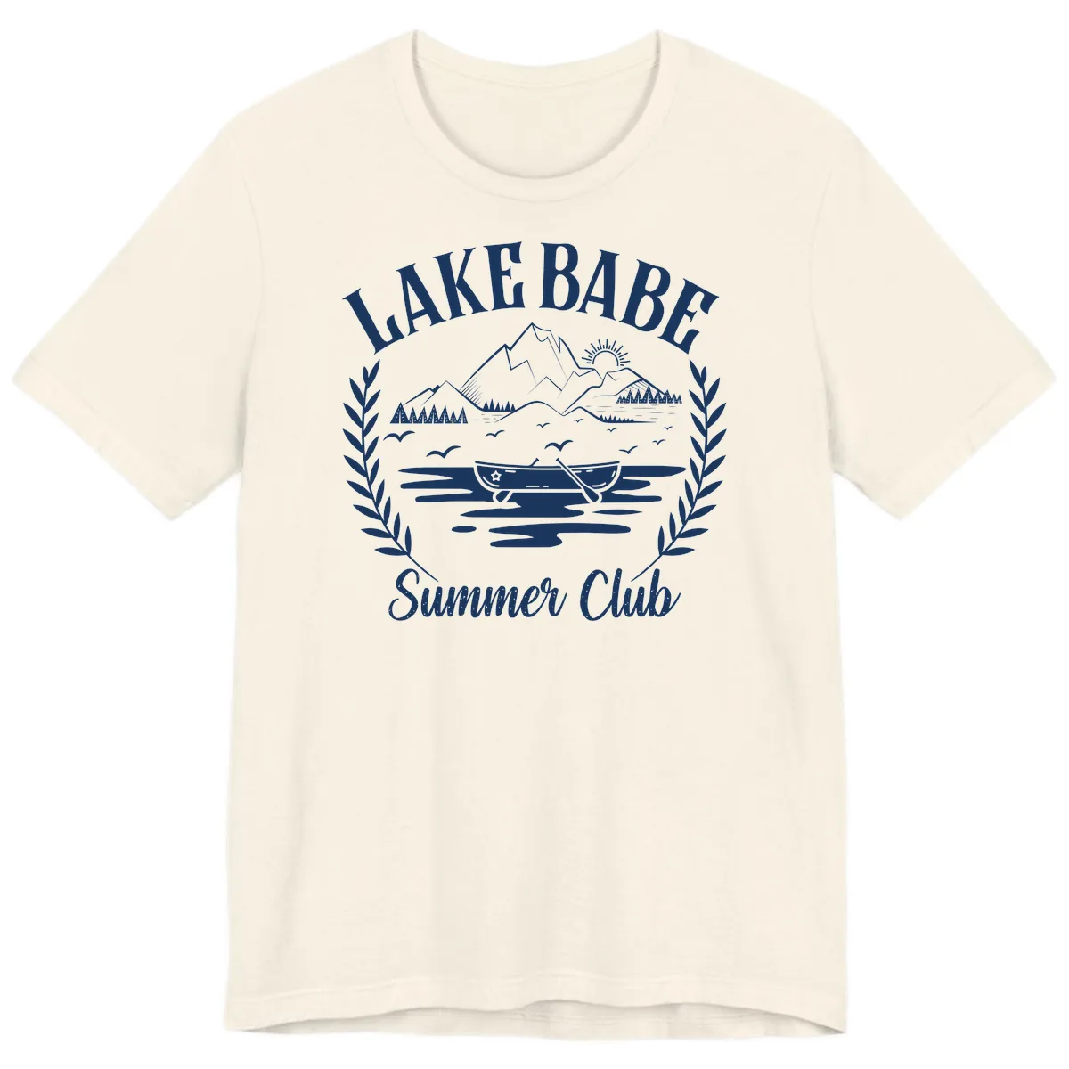 Lake Babe Summer Club Design Premium T-Shirt in Natural