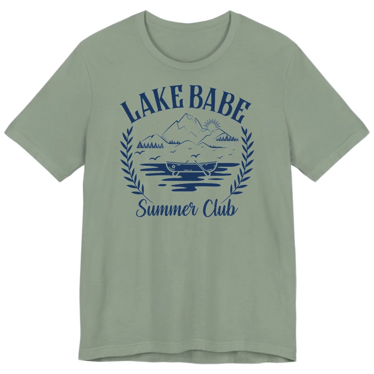 Lake Babe Summer Club Design Premium T-Shirt in Sage
