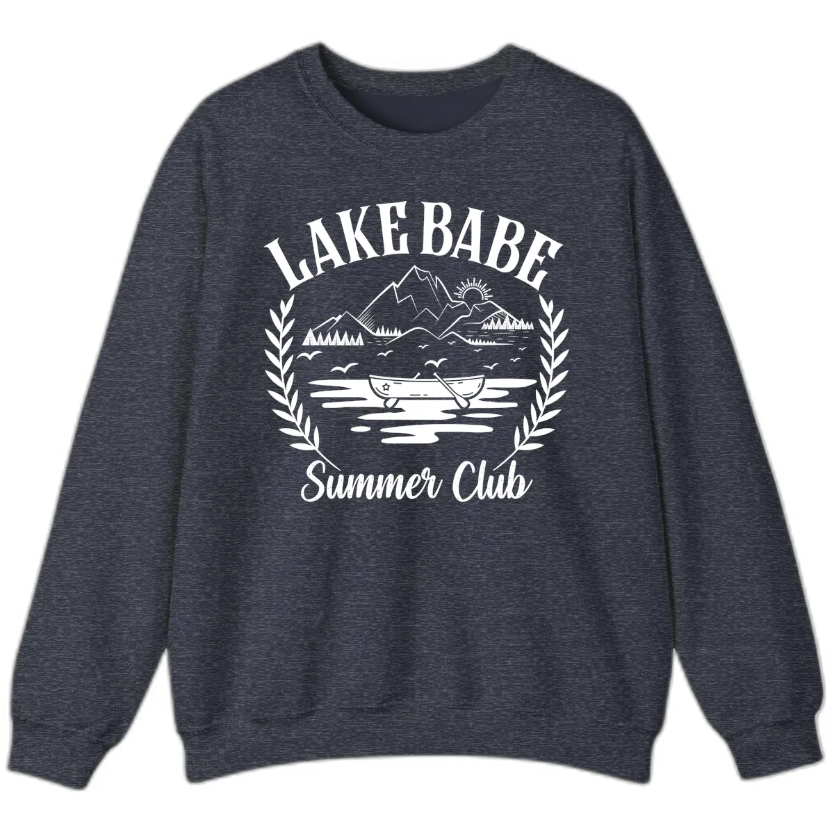 Lake Babe Summer Club Design Sweatshirt in Heather Sport Dark Navy