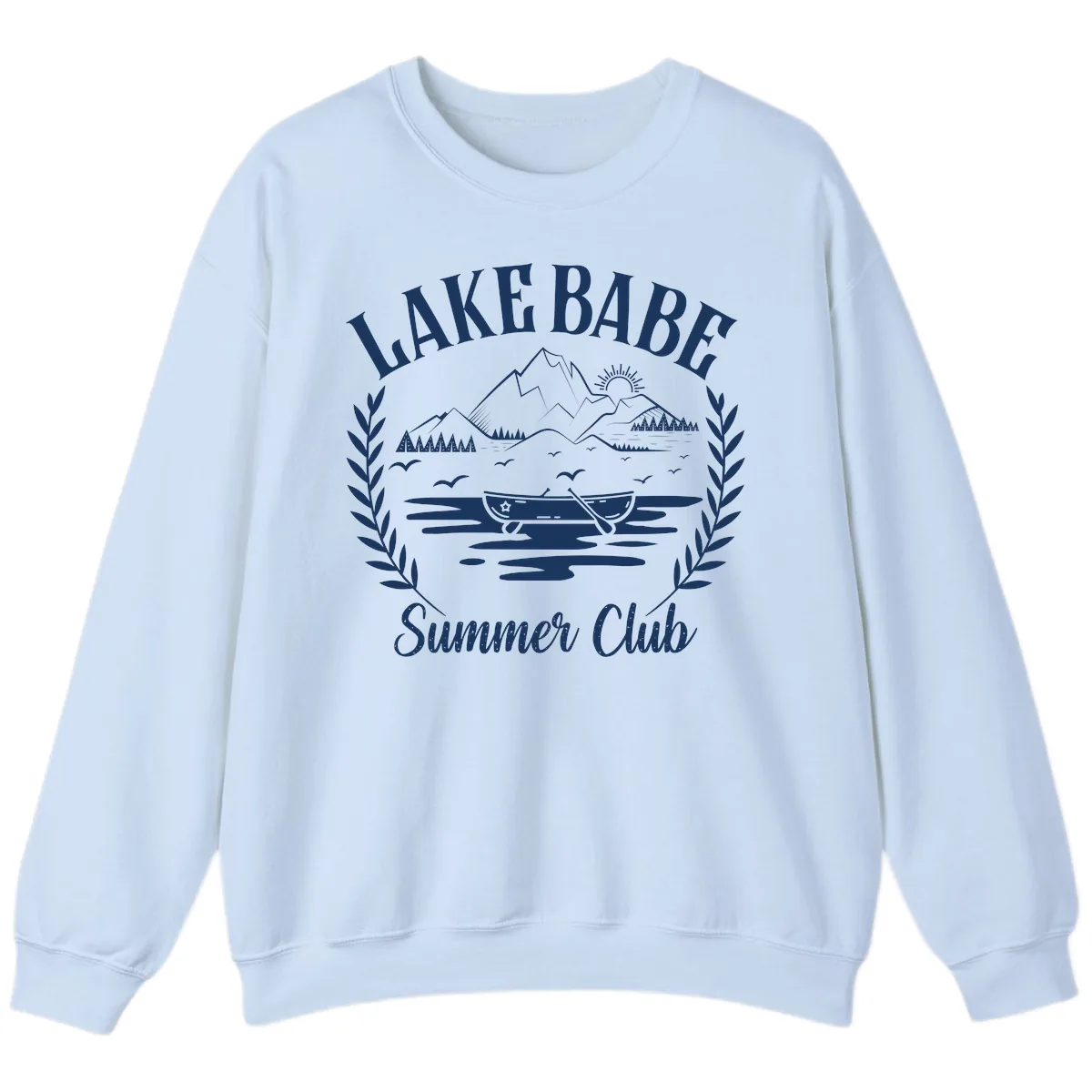Lake Babe Summer Club Design Sweatshirt in Light Blue