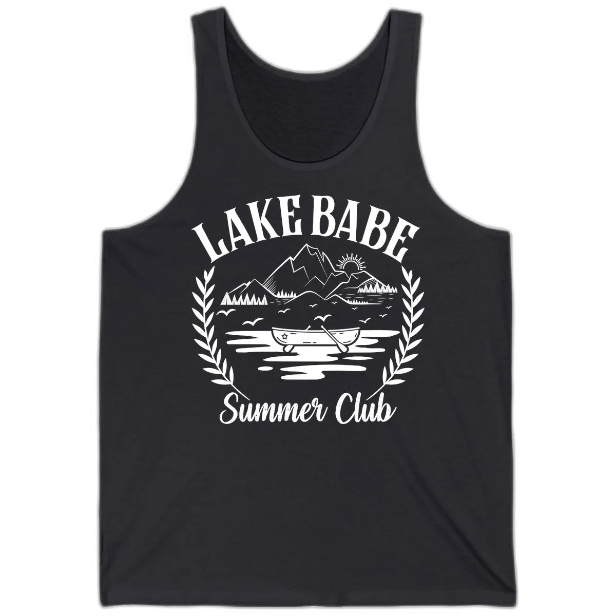 Lake Babe Summer Club Design Tank in Dark Grey