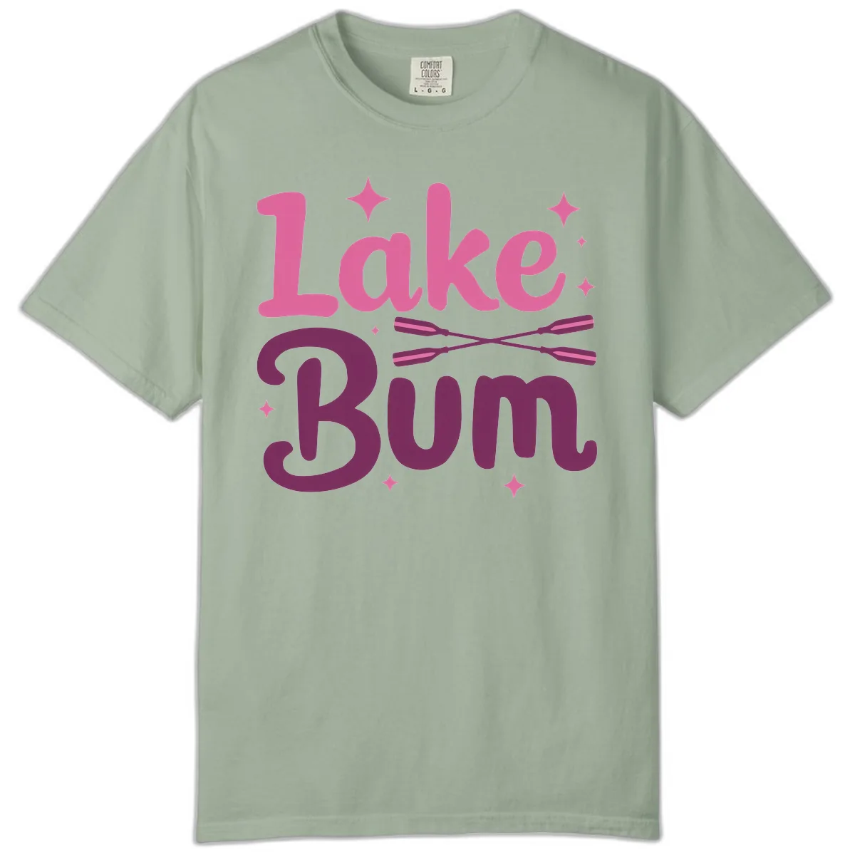 Lake Bum Text and Oars Design Comfort Color in Bay