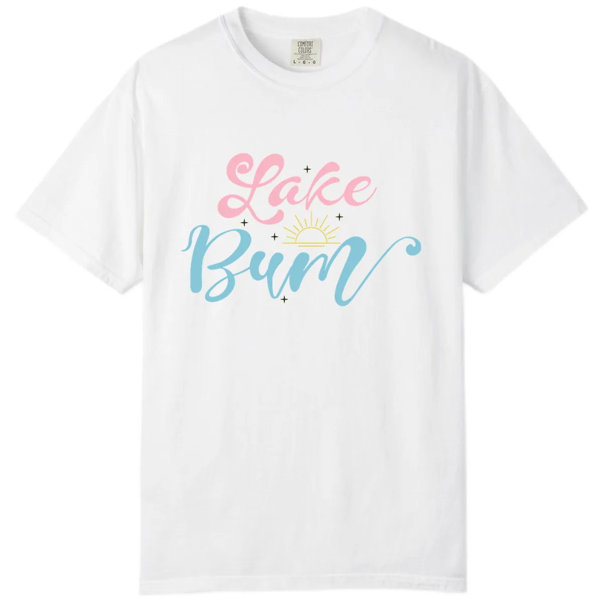 Lake Bum Script Design Comfort Color in White