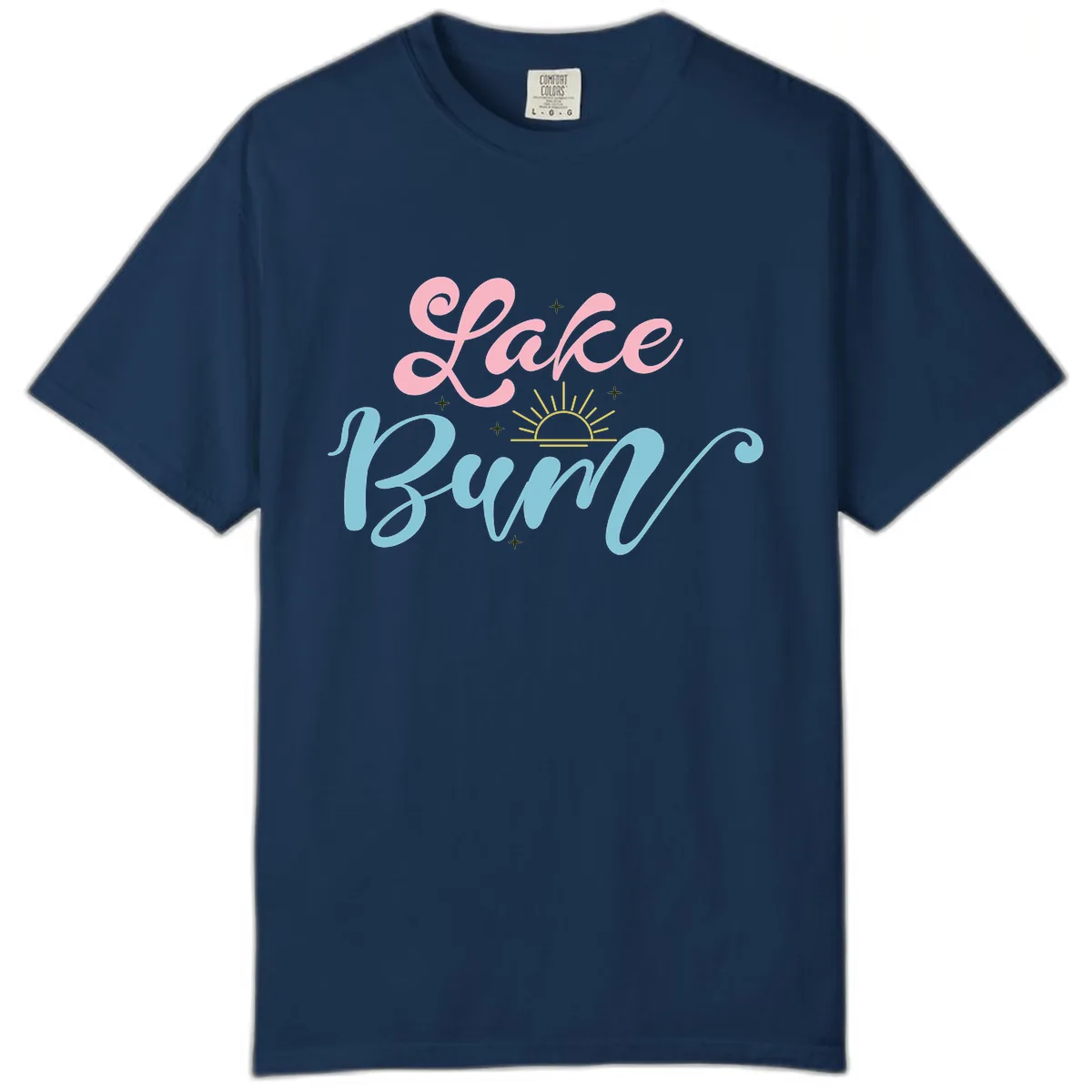 Lake Bum Script Design Comfort Color in Navy