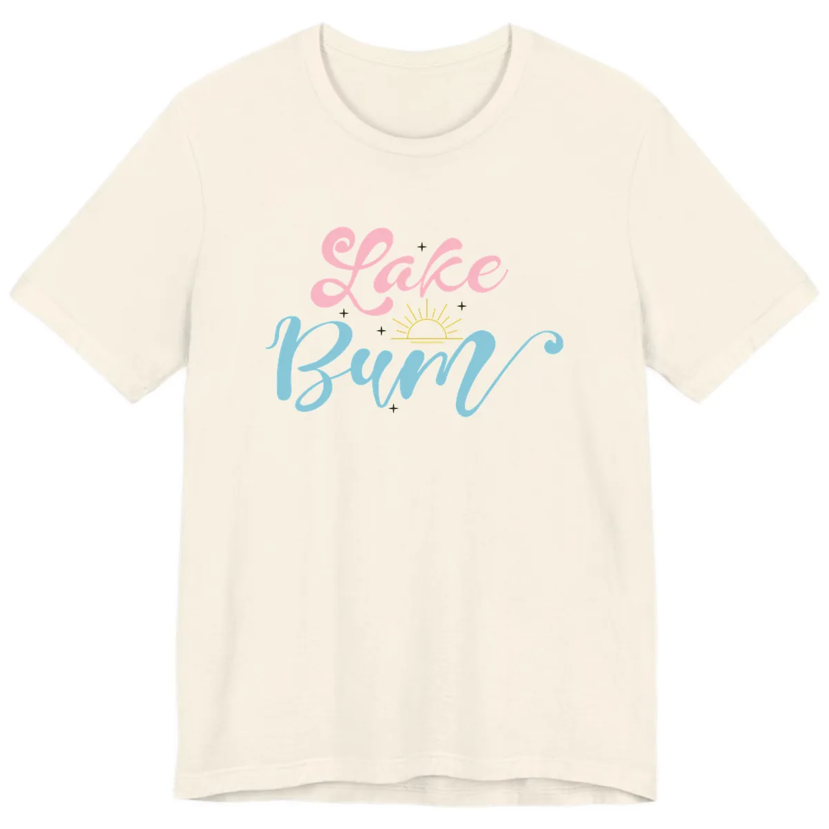 Lake Bum Script Design Premium T-Shirt in Natural