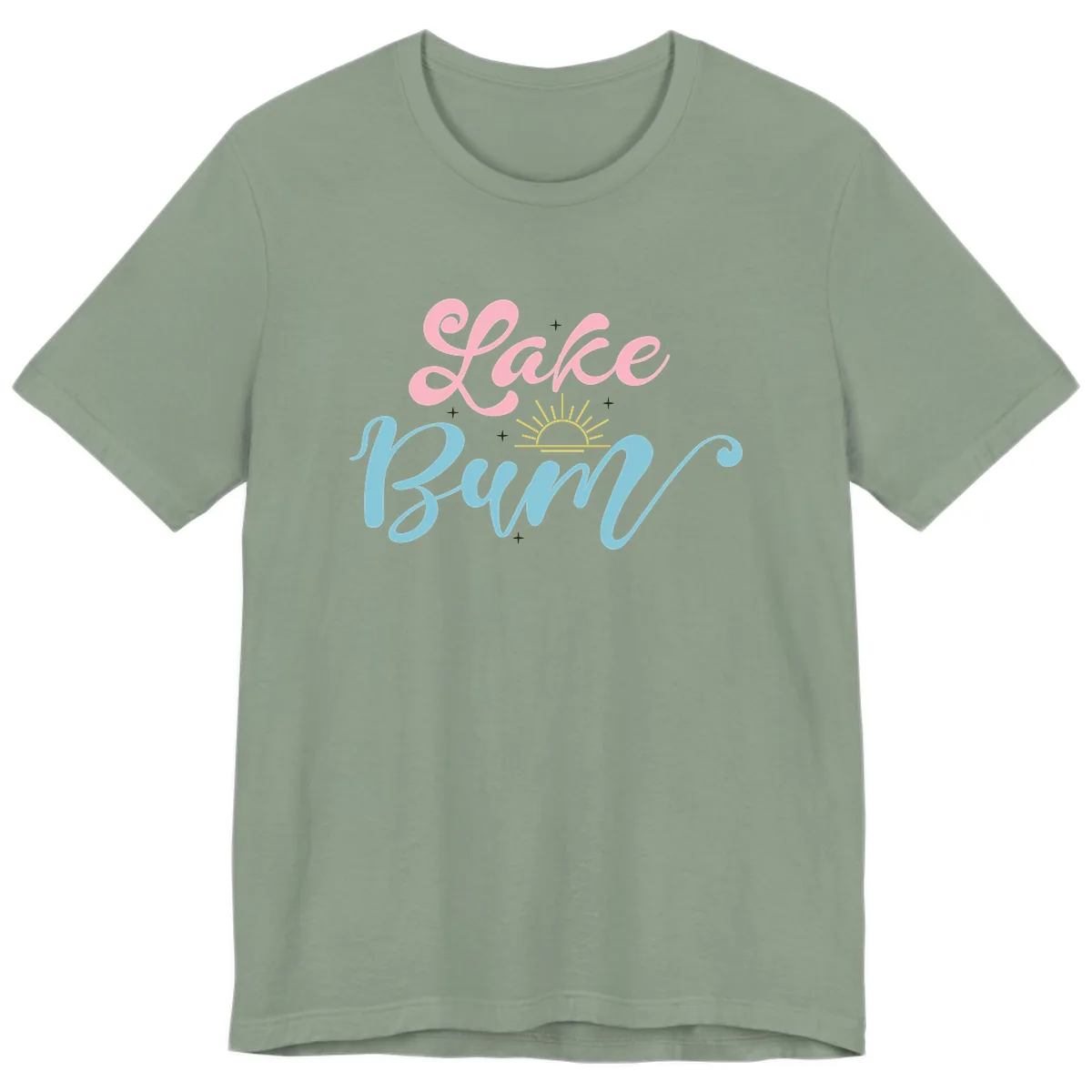 Lake Bum Script Design Premium T-Shirt in Sage