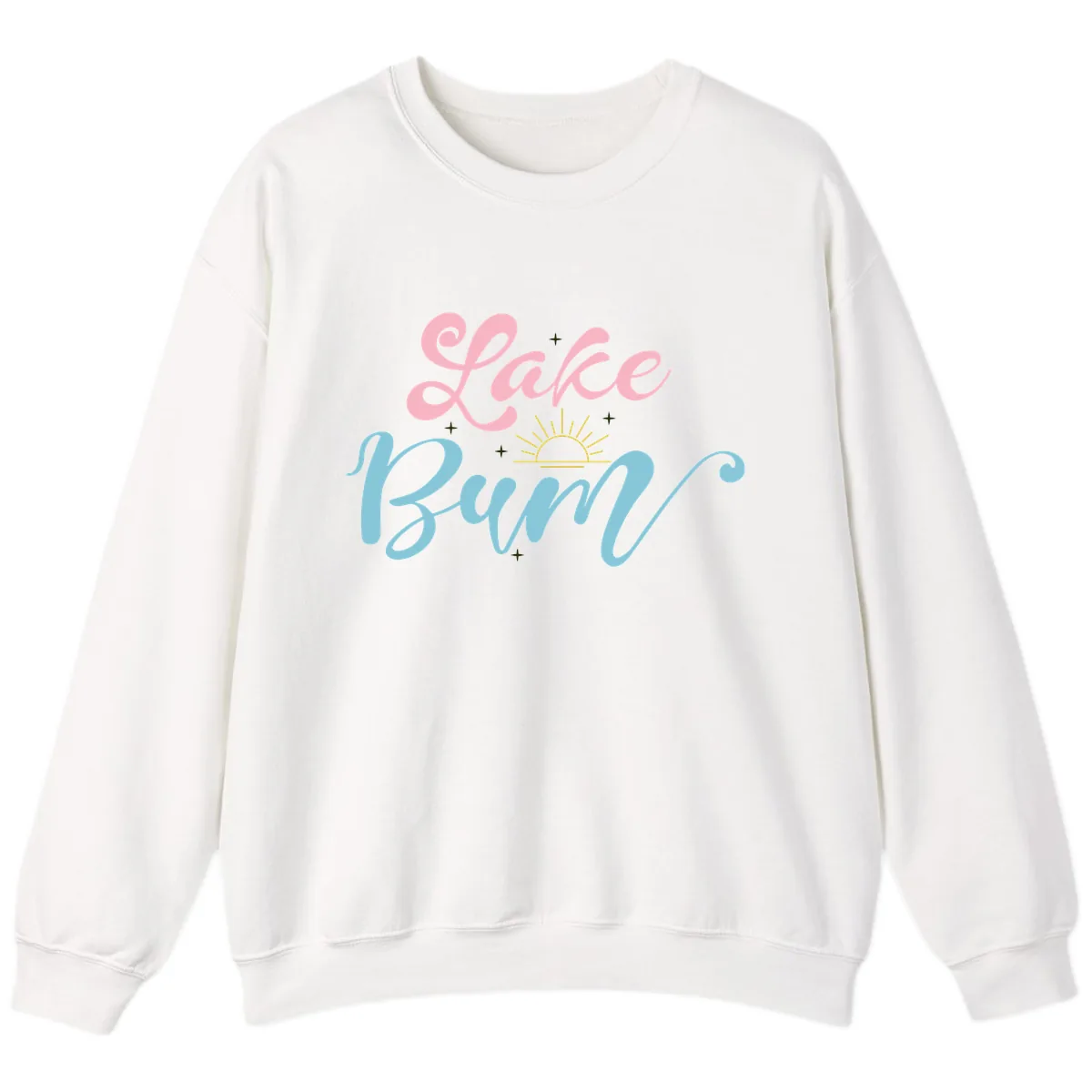 Lake Bum Script Design Sweatshirt in White